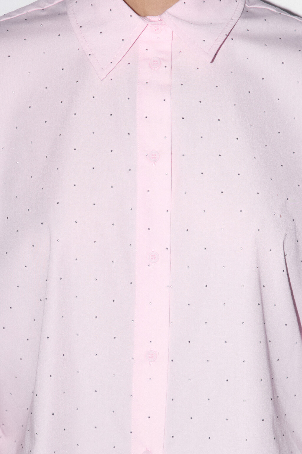 Блузка прямая с металлическими стразами - цвет розовый - 7