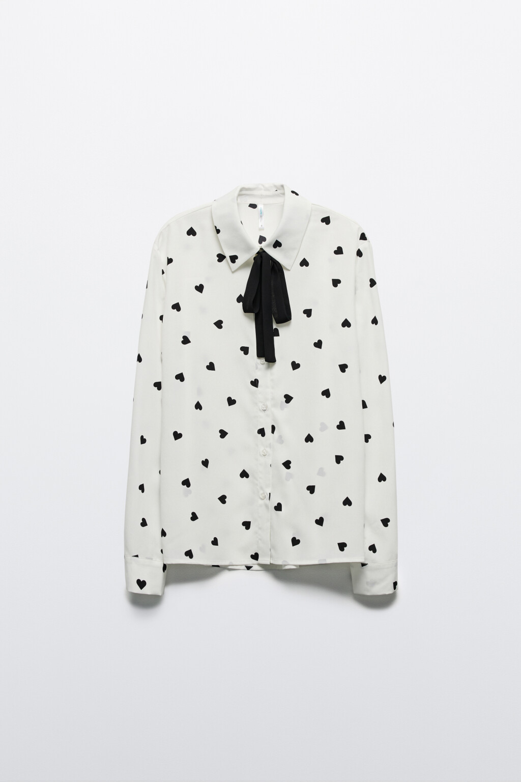 Блузка с длинными рукавами и галстуком - цвет белый - 8