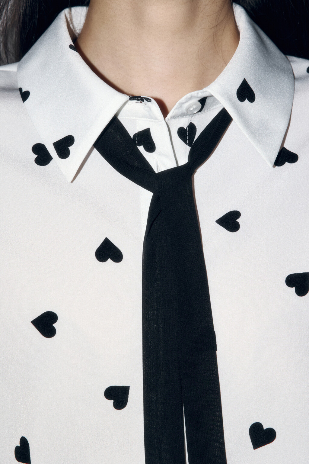 Блузка с длинными рукавами и галстуком - цвет белый - 6