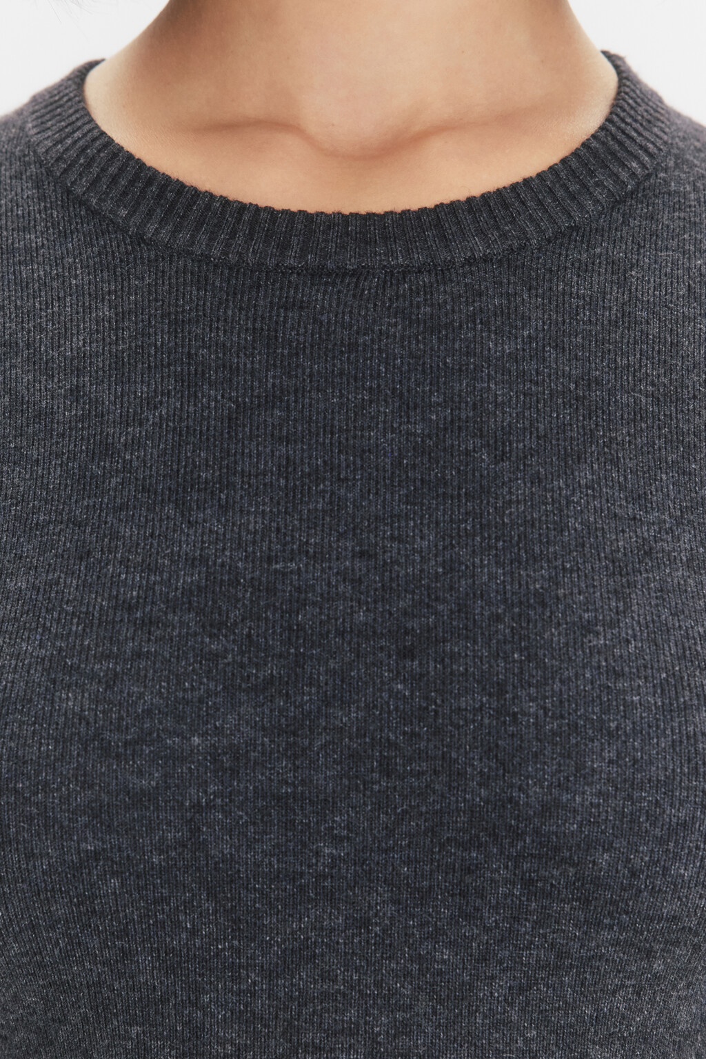 Платье миди вязаное с длинными рукавами - цвет серый - 5