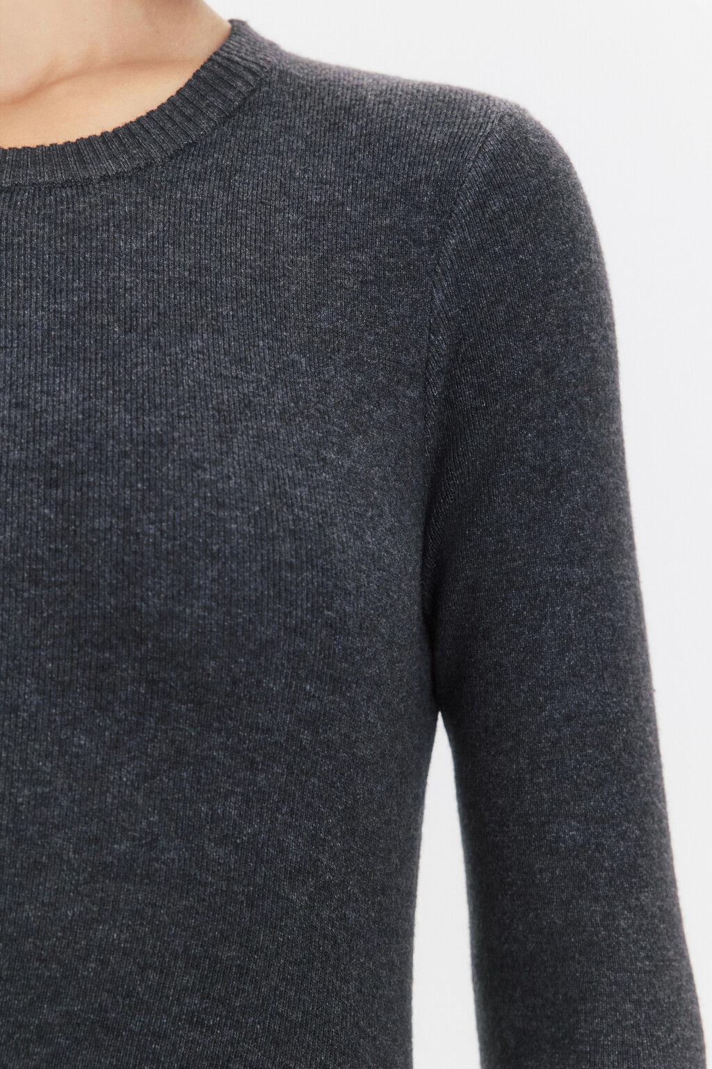 Платье миди вязаное с длинными рукавами - цвет серый - 6