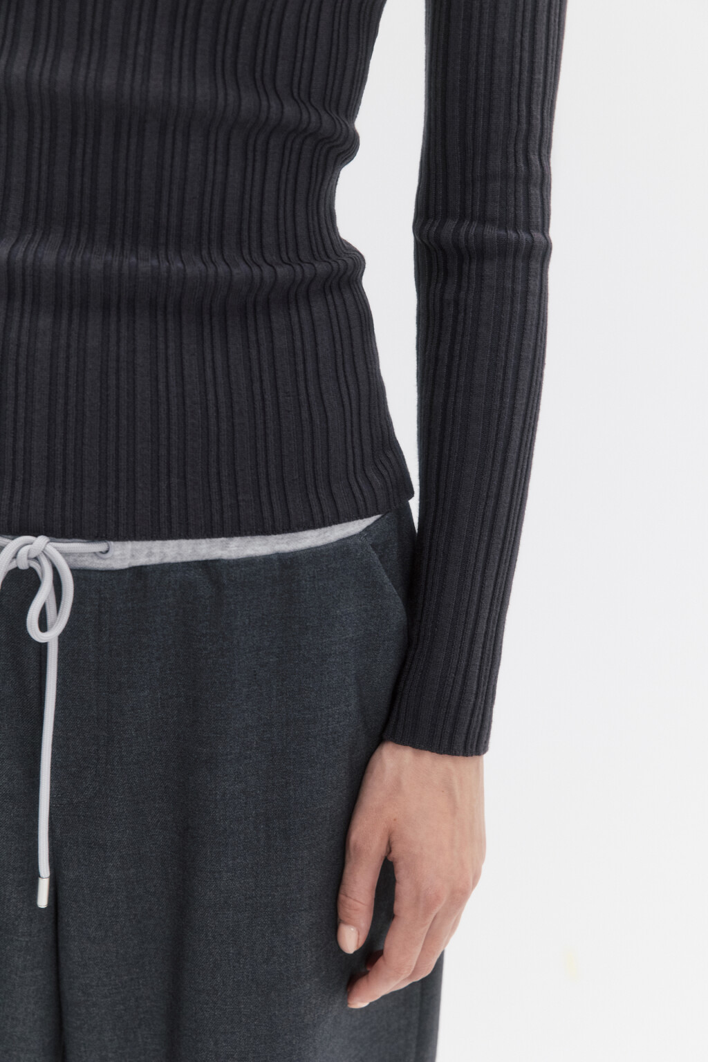 Водолазка вискозная с коротким воротником - цвет серый - 7