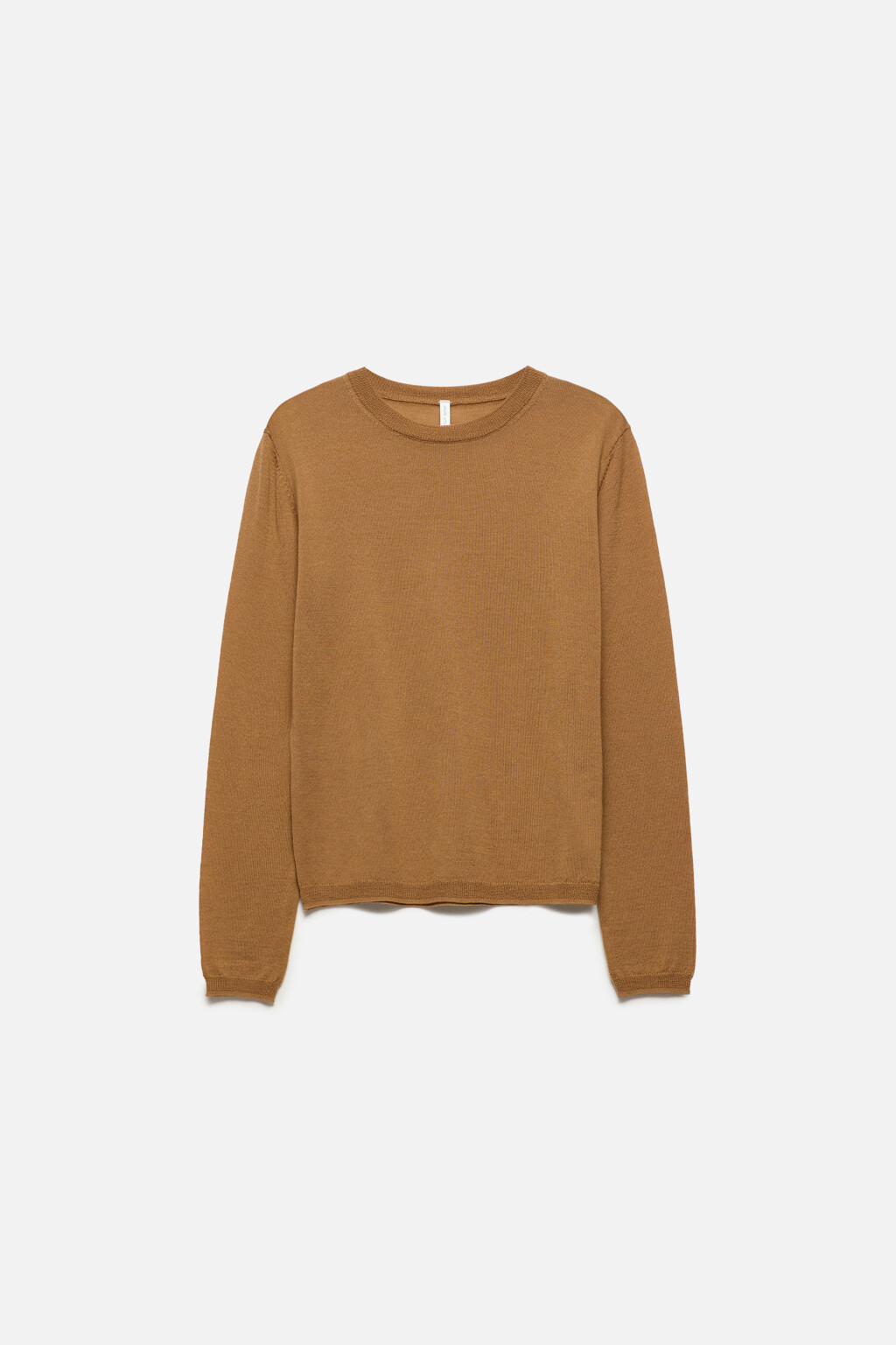 Джемпер тонкой вязки из шерсти мериноса - цвет коричневый - 8