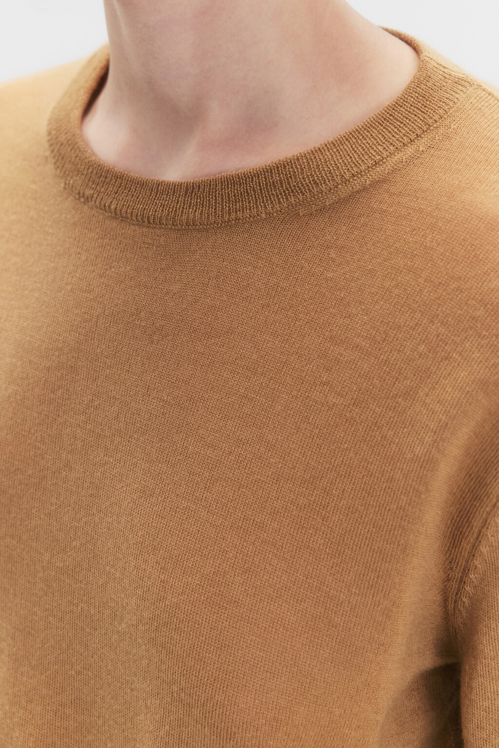 Джемпер тонкой вязки из шерсти мериноса - цвет коричневый - 6