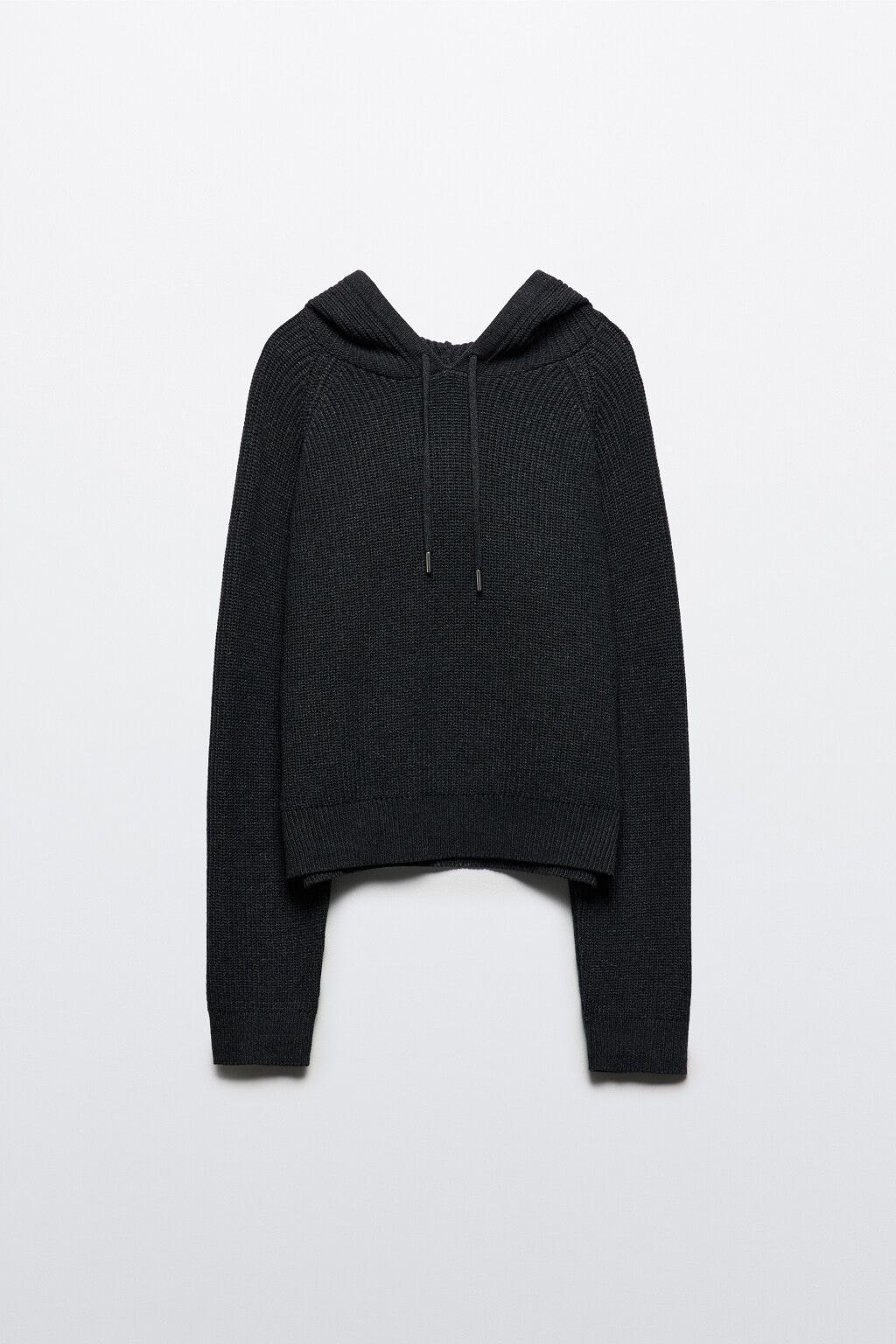 Джемпер вязаный с капюшоном на завязках - цвет серый - 9