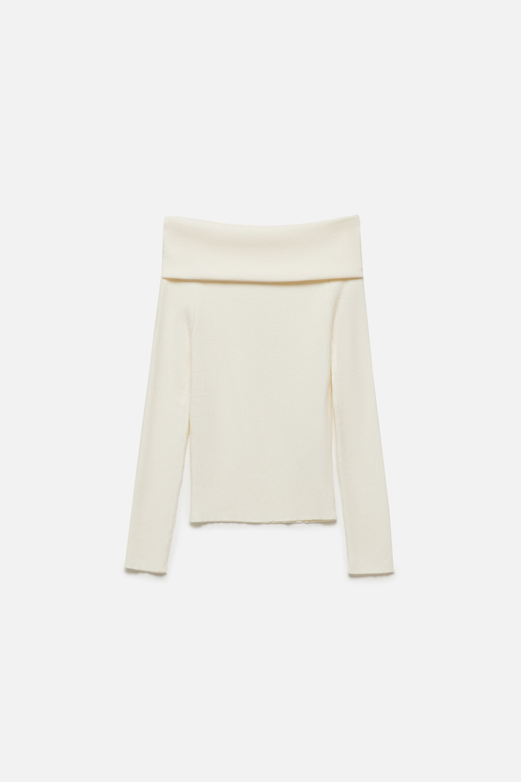 Джемпер off-shoulders тонкой вязки - цвет молочный - 9