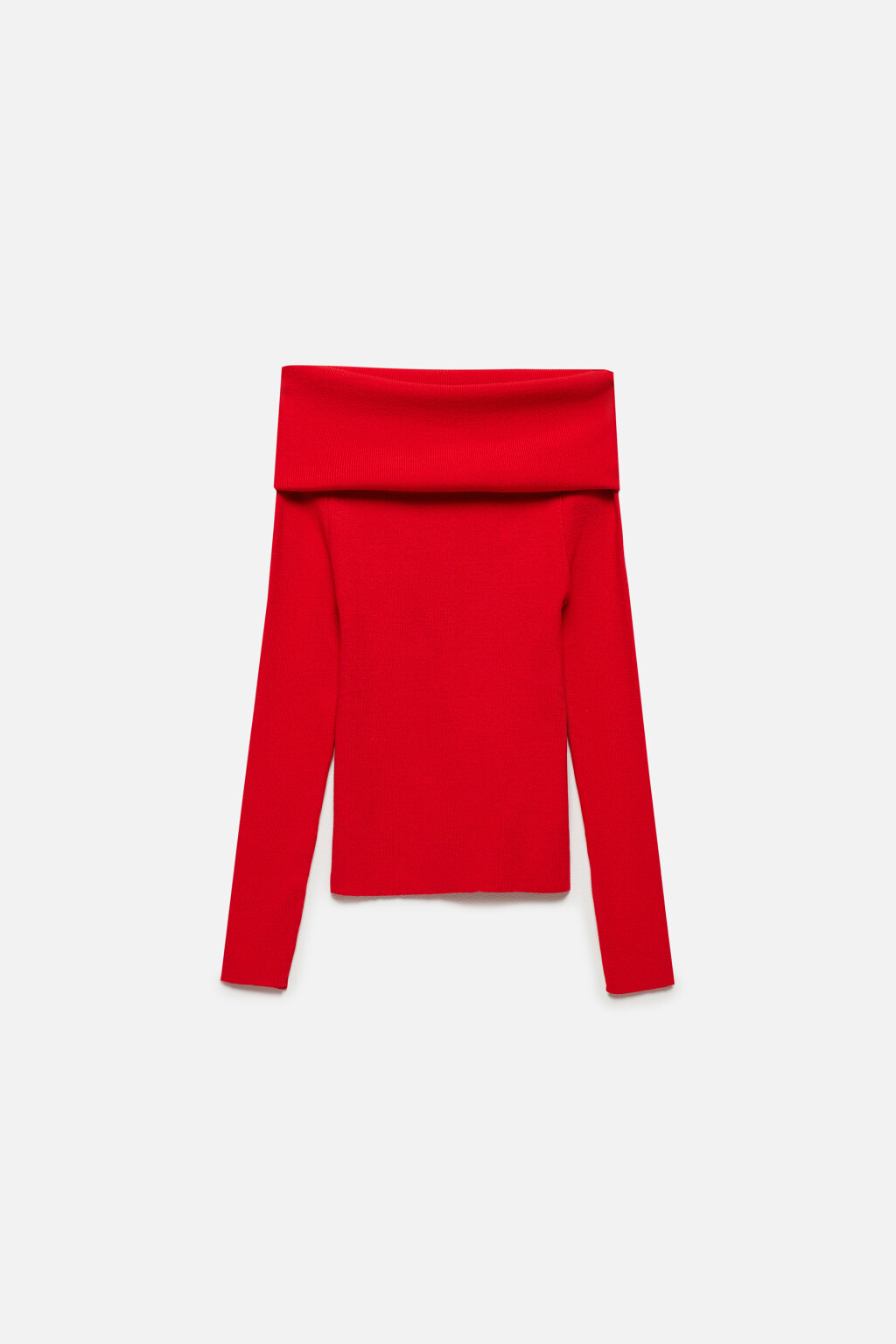 Джемпер off-shoulders тонкой вязки - цвет красный - 8