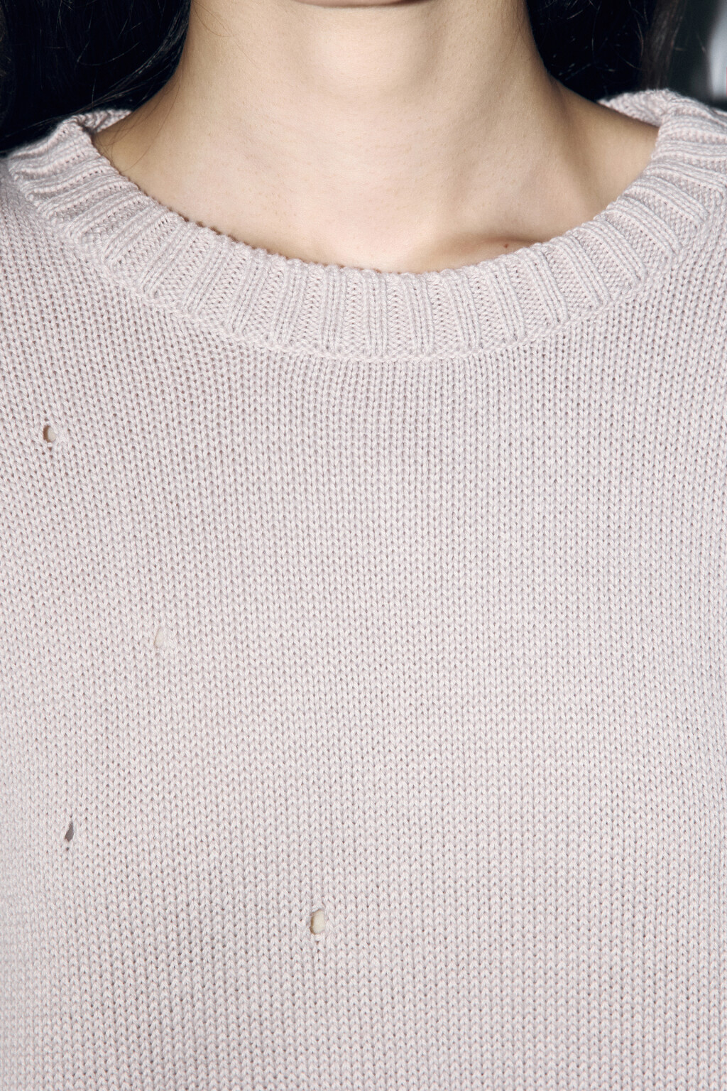 Джемпер толстой вязки рваный - цвет бежевый - 6