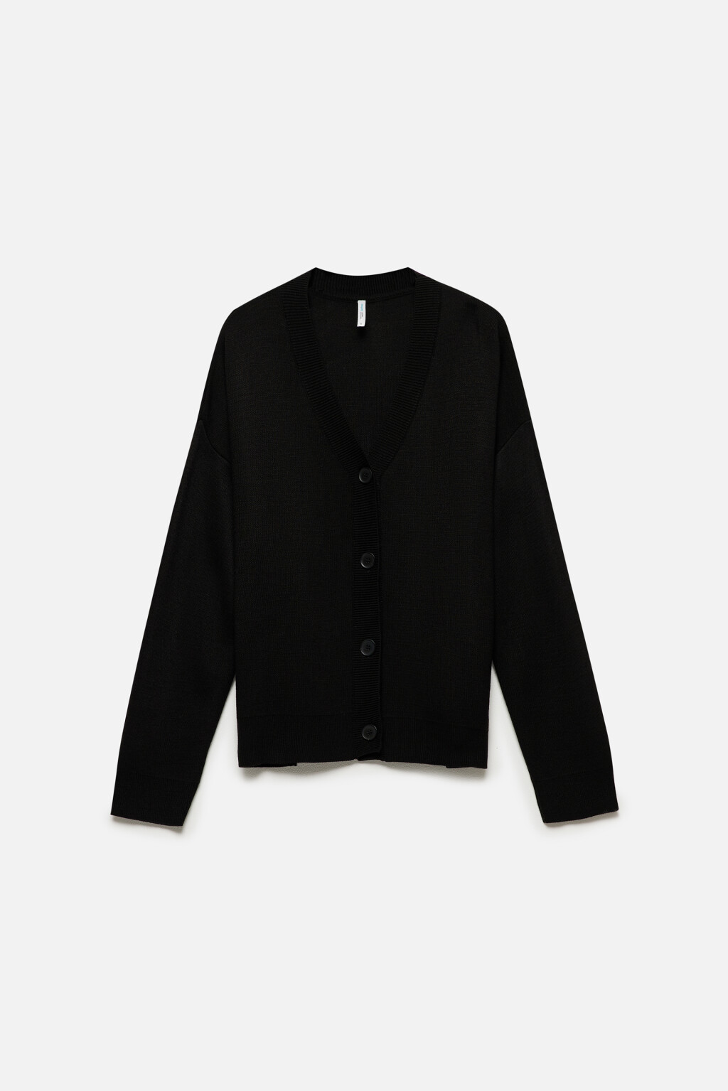 Кардиган вязаный жаккардовый на пуговицах - цвет черный - 10