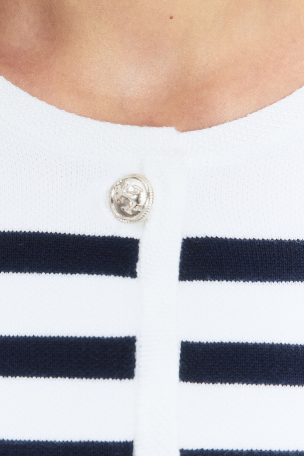 Жакет вязаный жаккардовый на пуговицах - цвет синий - 6