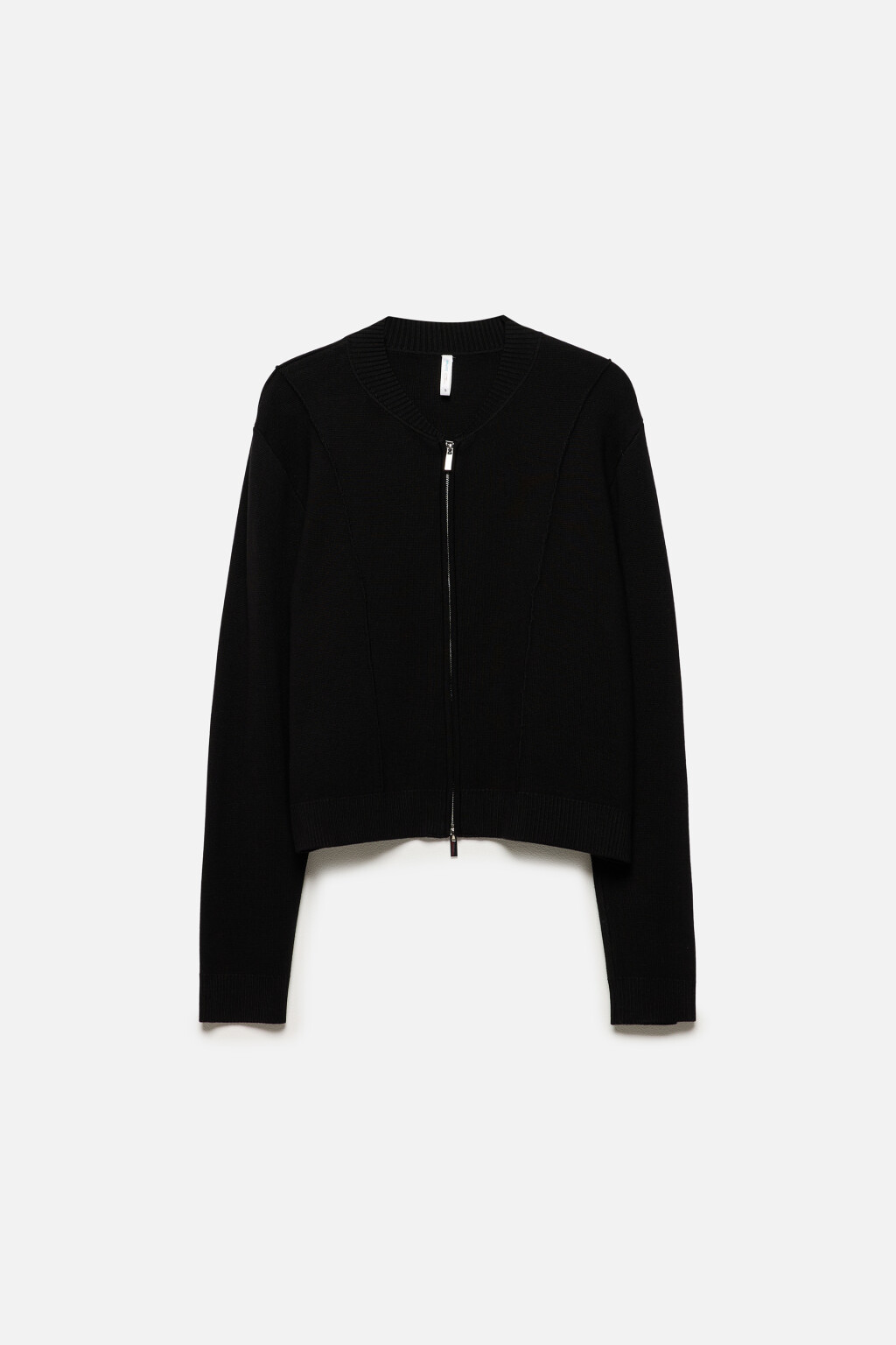 Кардиган на молнии с воротником бомбера - цвет черный - 9