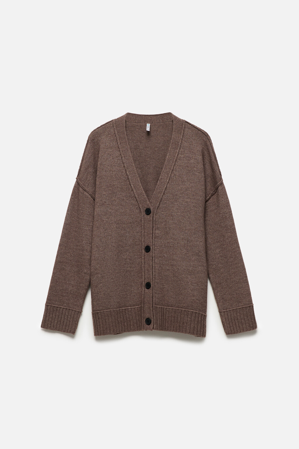 Кардиган вязаный на пуговицах с наружными швами - цвет бежевый - 9