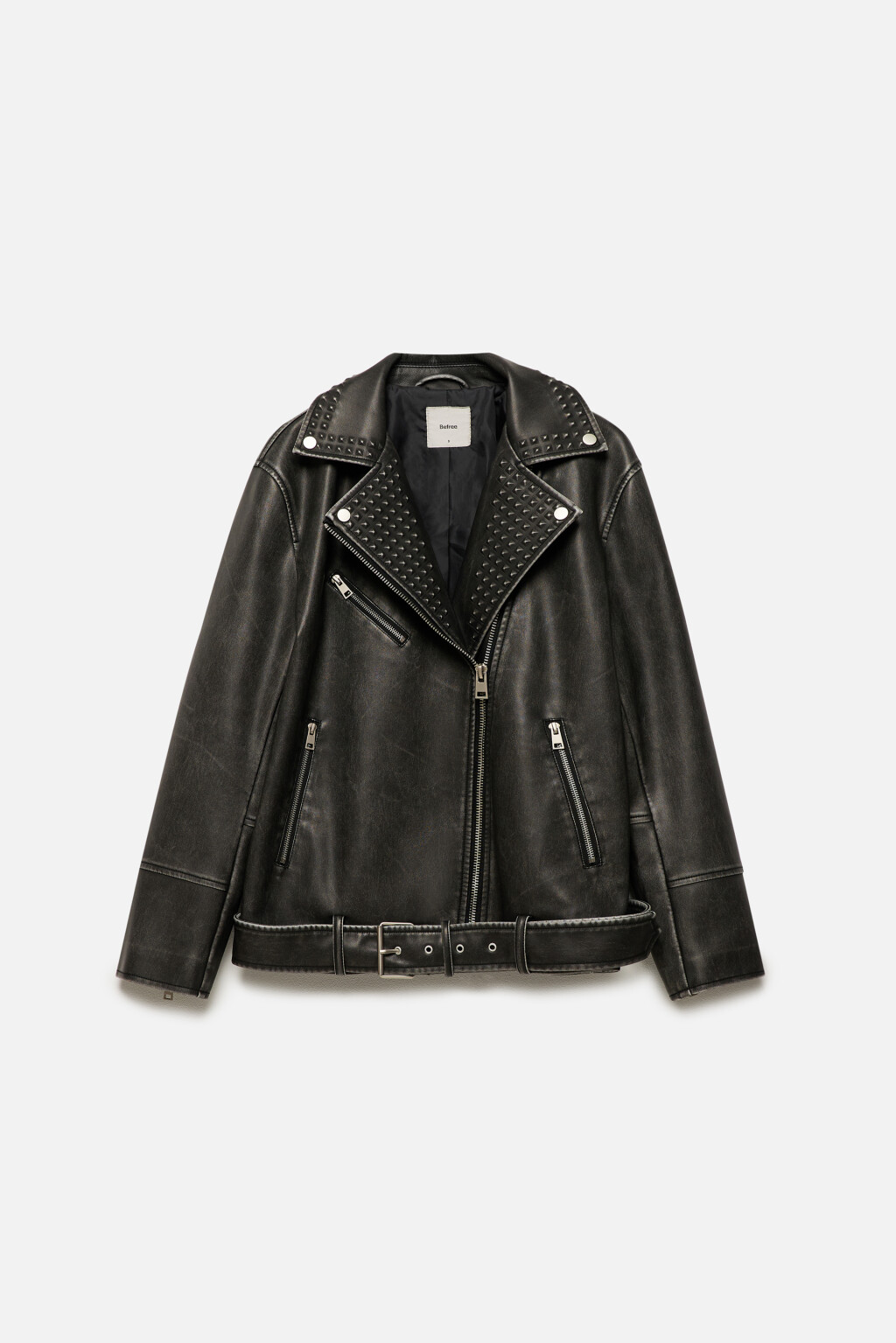 Куртка-косуха oversize с металлическим декором - цвет черный - 10