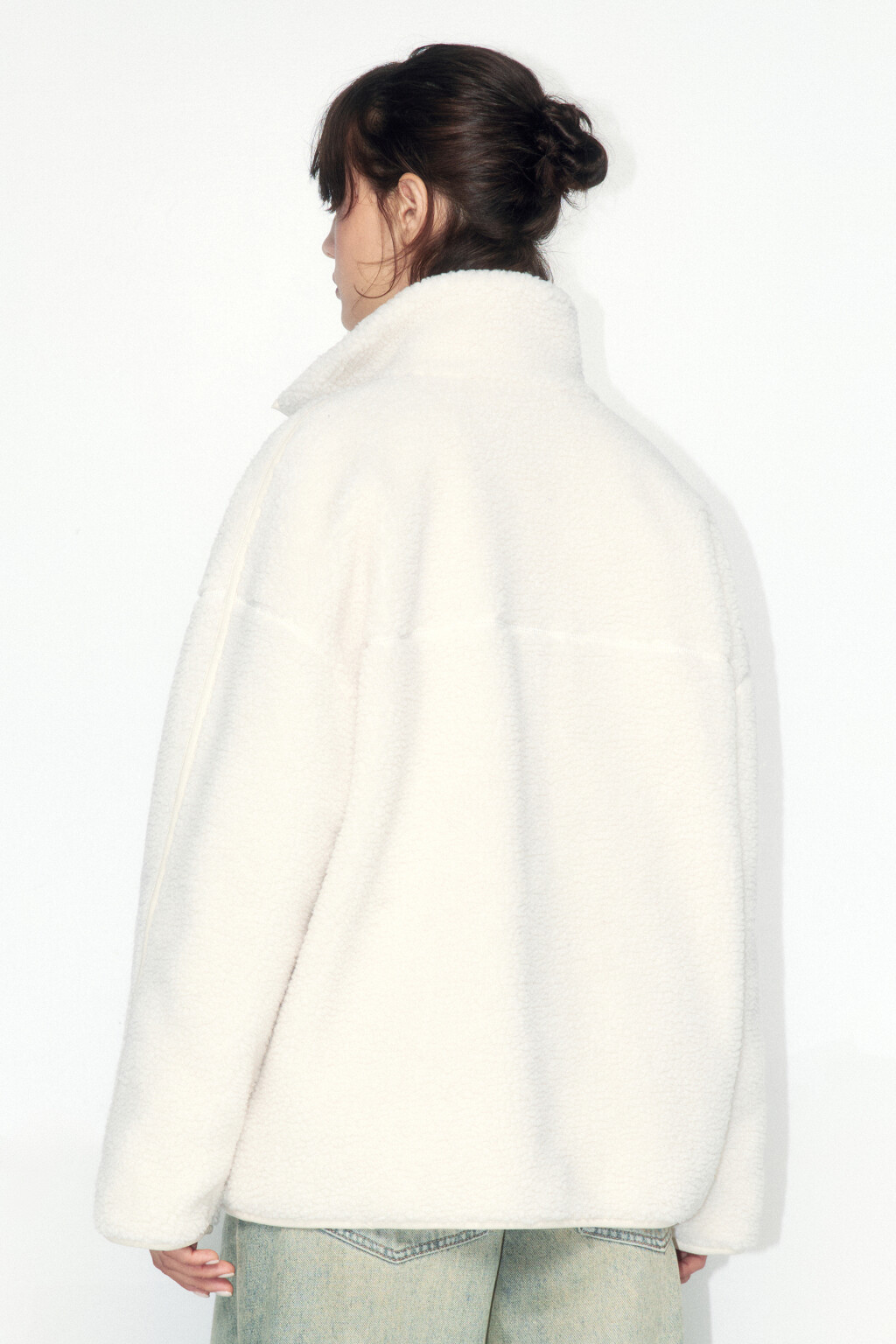 Куртка из искусственного меха с утеплением - цвет молочный - 3