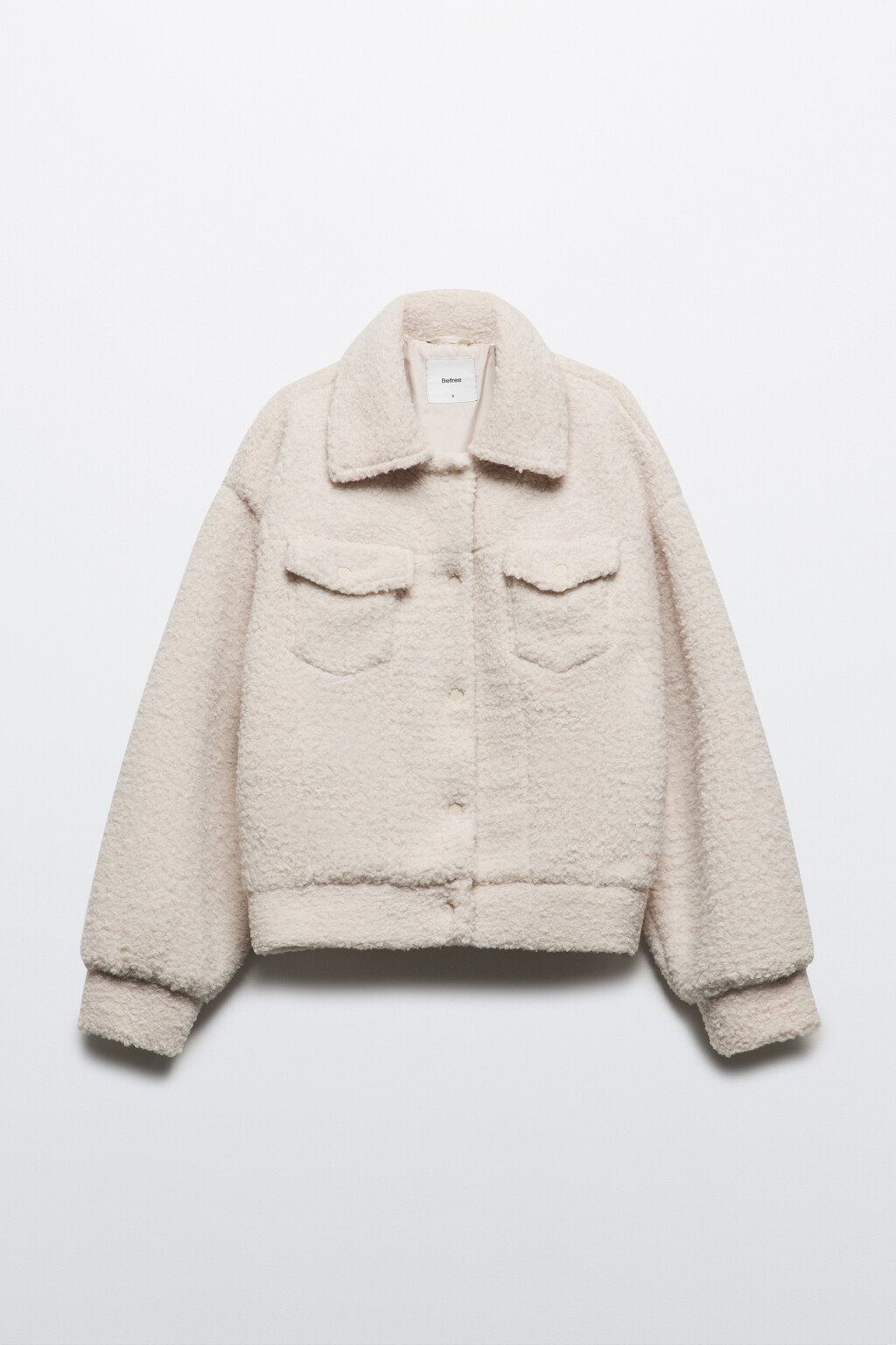 Куртка-бомбер укороченная из искусственного меха - цвет молочный - 9