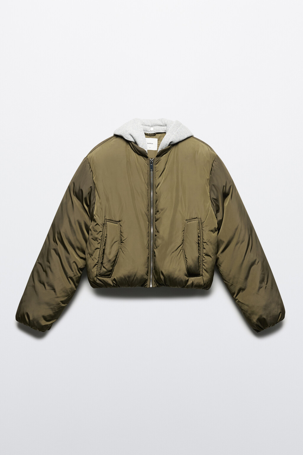Куртка-бомбер утепленная со съемным капюшоном - цвет зеленый - 9