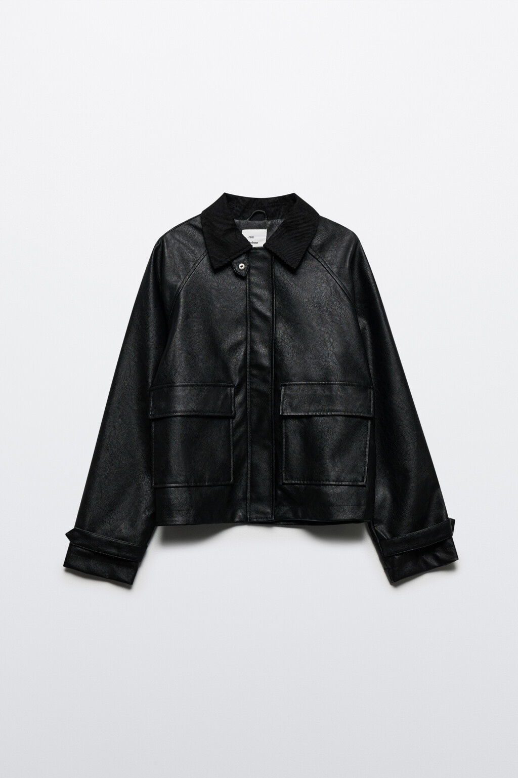 Куртка-рубашка с вельветовым воротником - цвет черный - 10