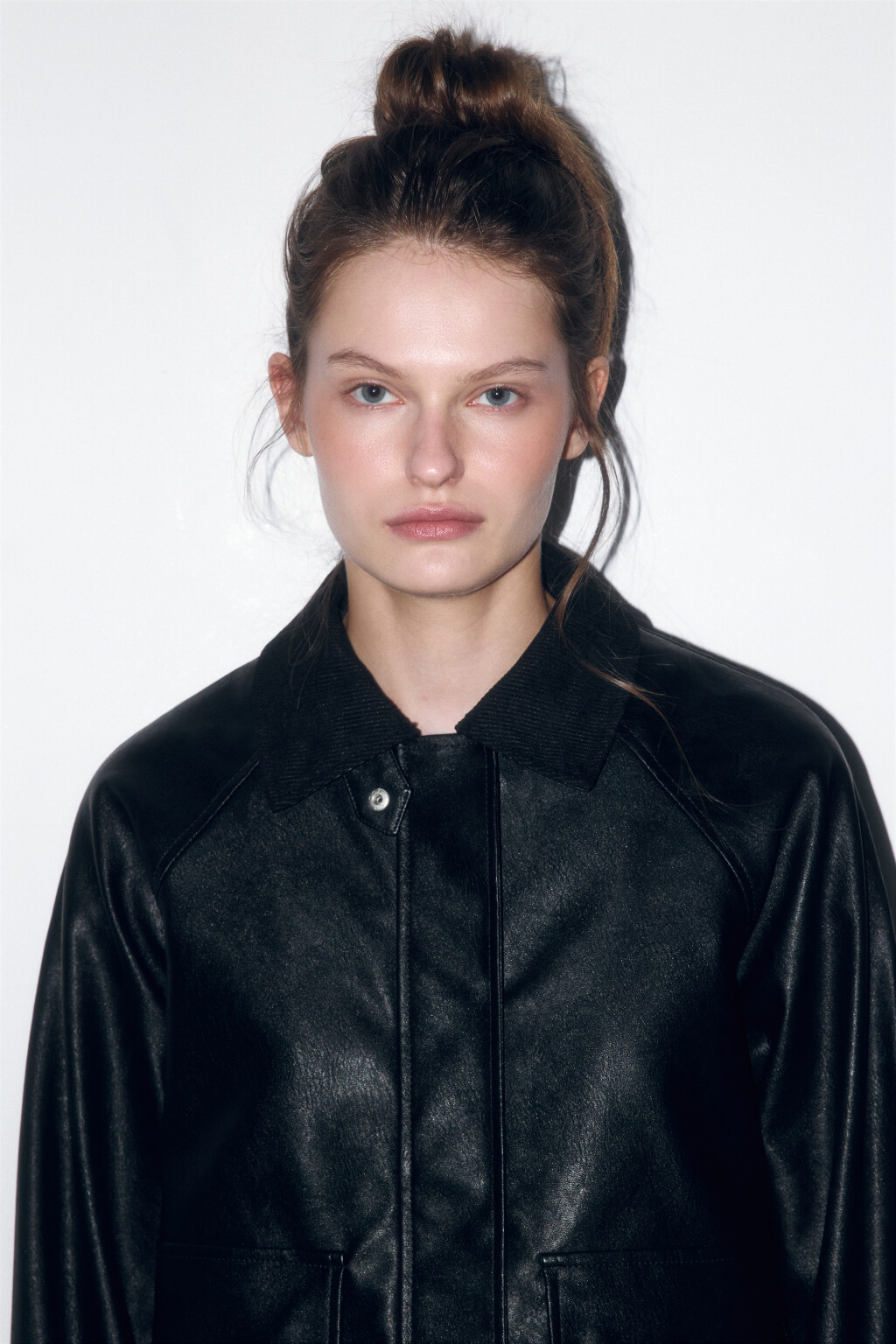 Куртка-рубашка с вельветовым воротником - цвет черный - 7