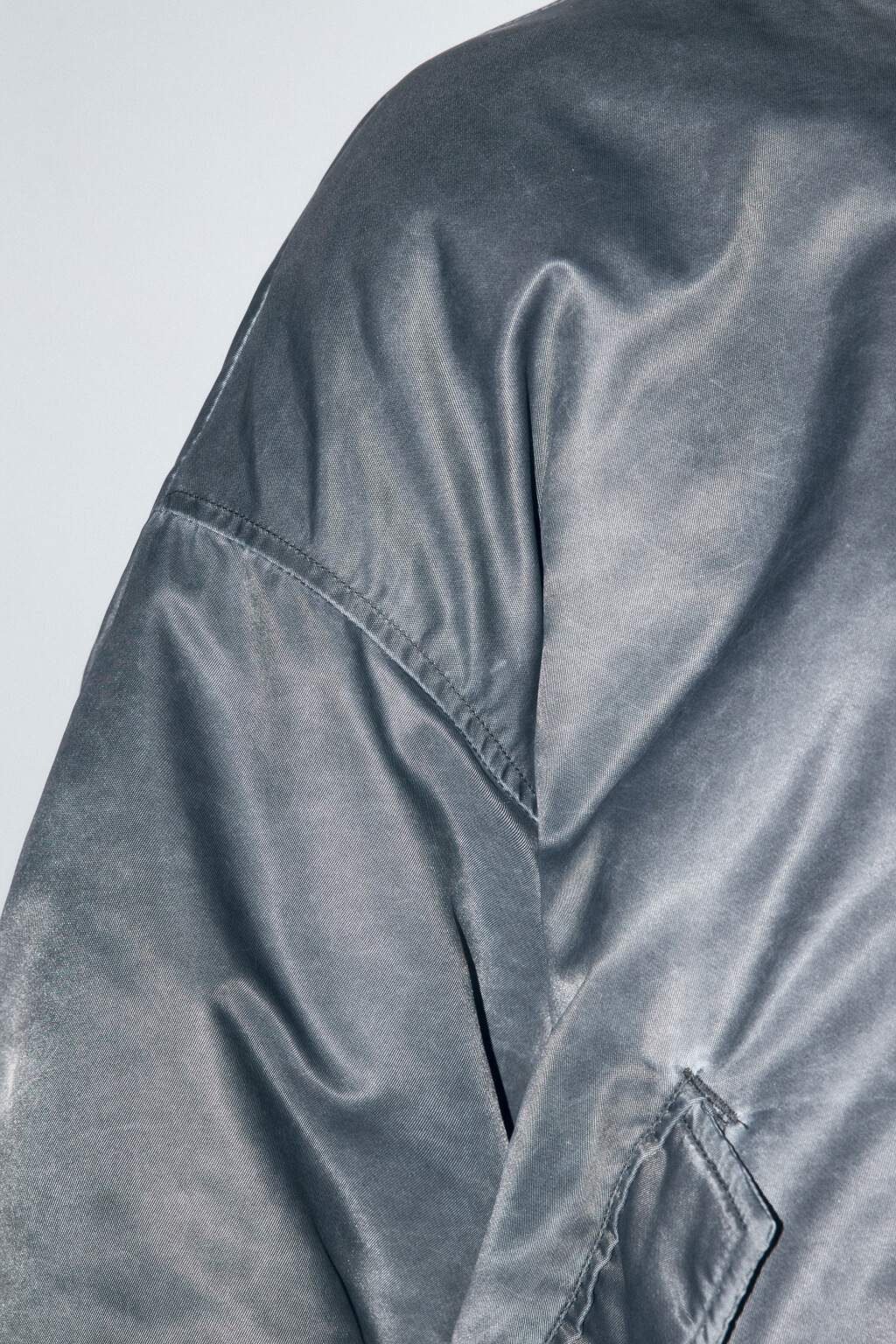 Куртка-бомбер утепленная с вареным эффектом - цвет серый - 7