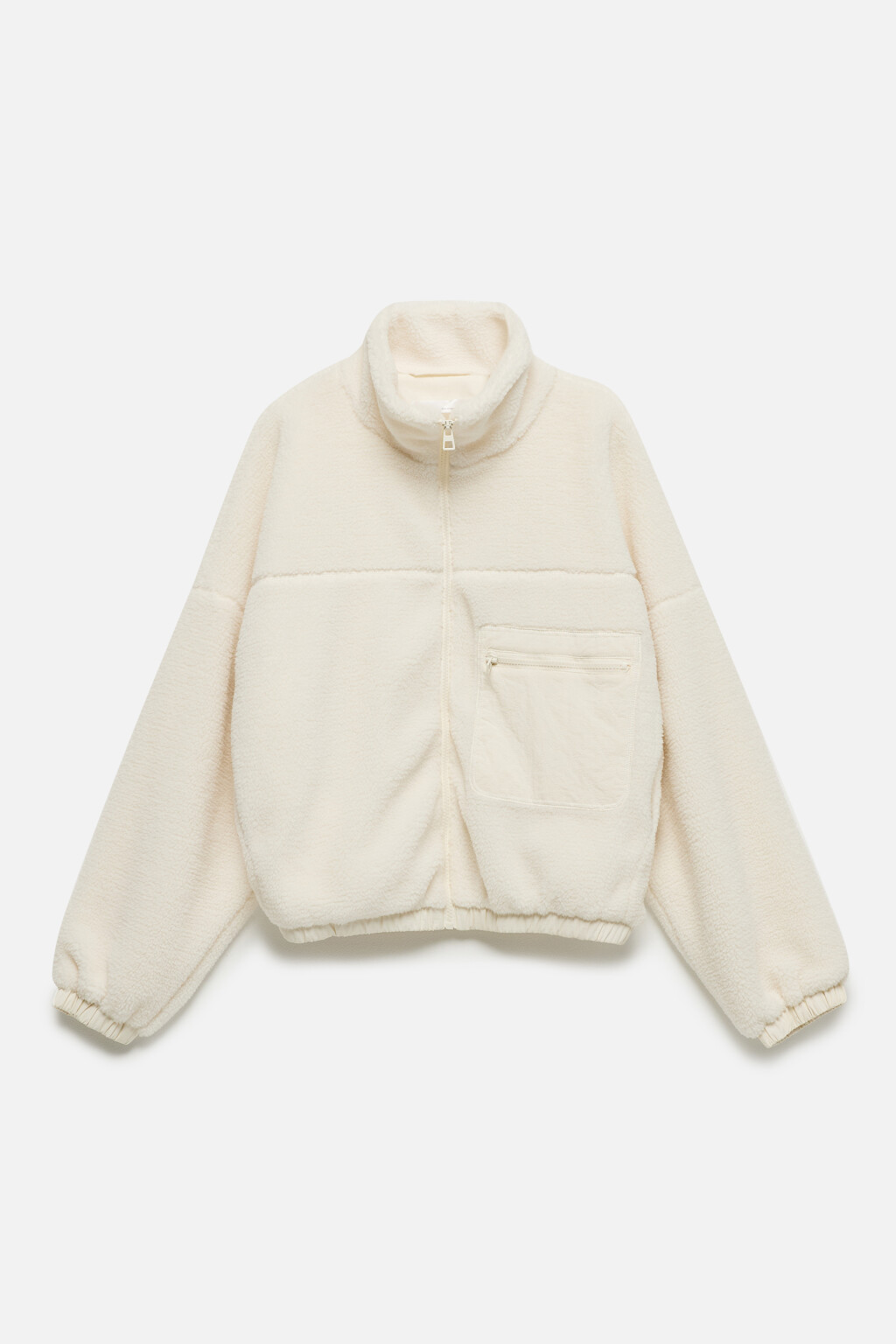 Куртка-бомбер с меховой фактурой - цвет молочный - 9