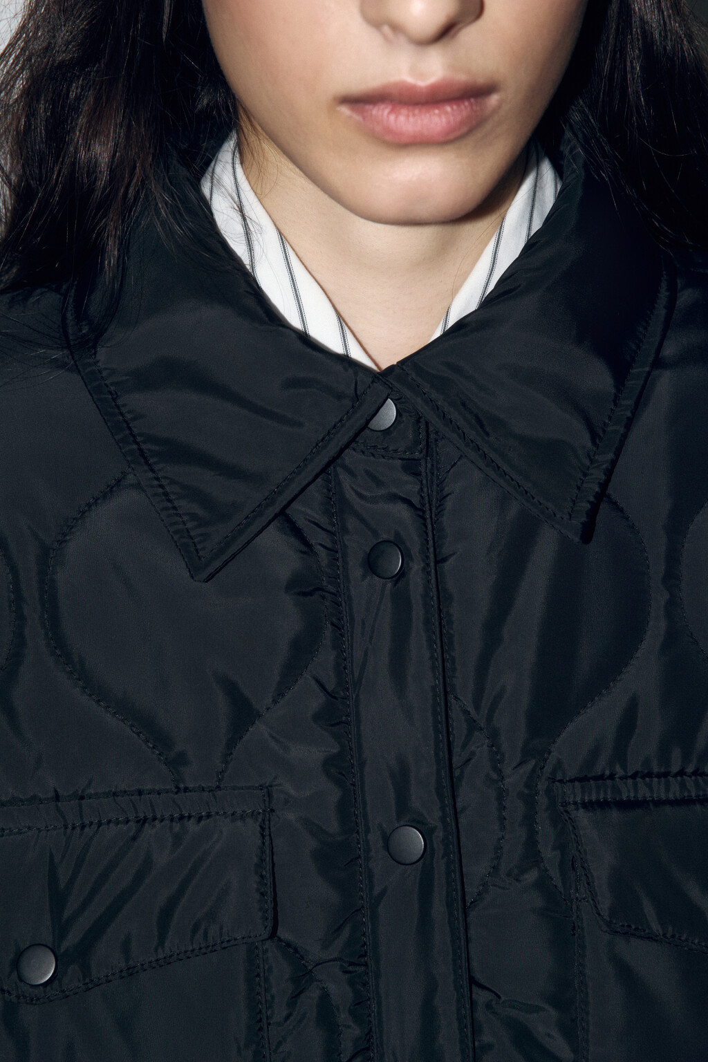 Куртка-рубашка стеганая ультралегкая - цвет черный - 6