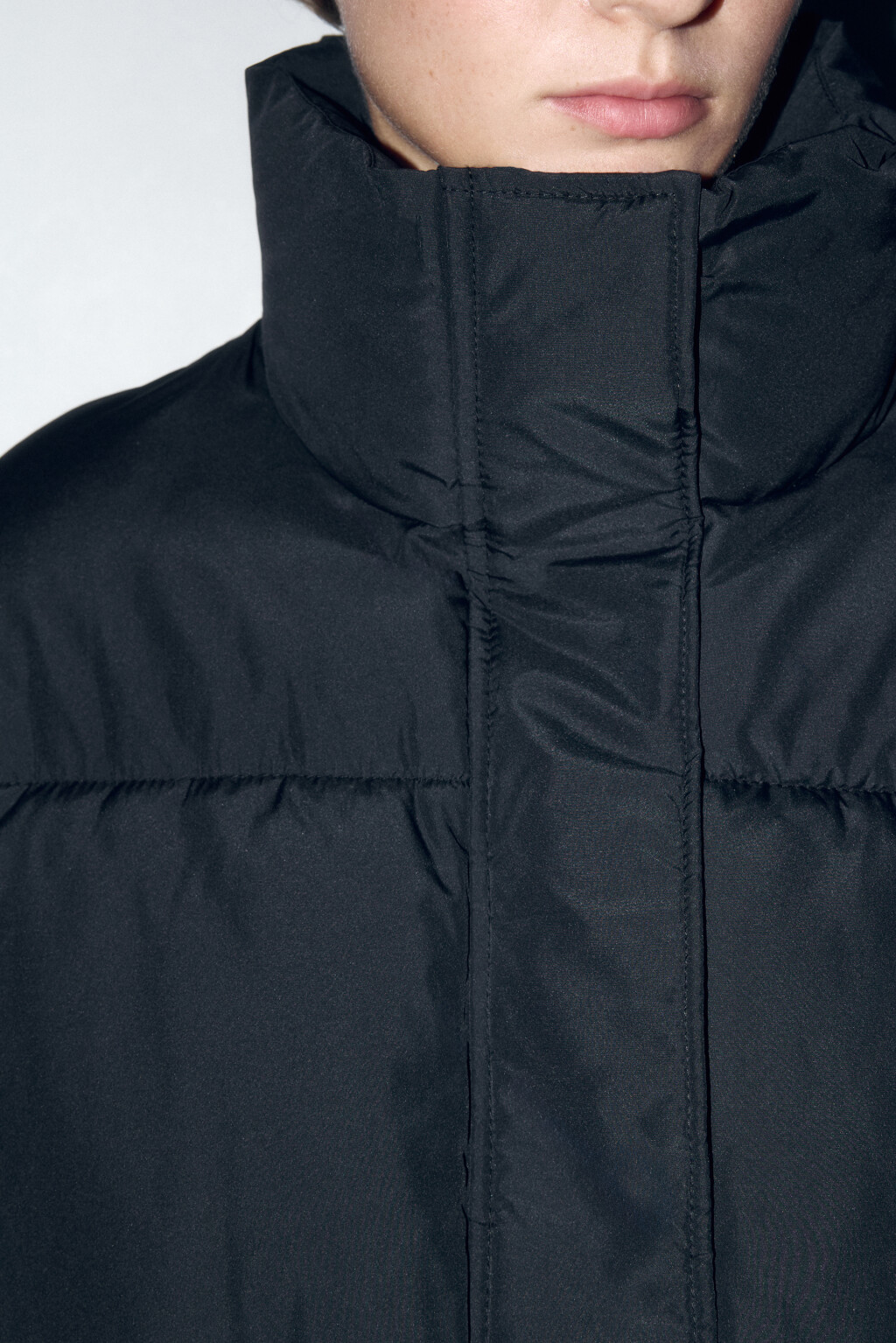 Куртка oversize стеганая с воротником-стойкой - цвет черный - 6