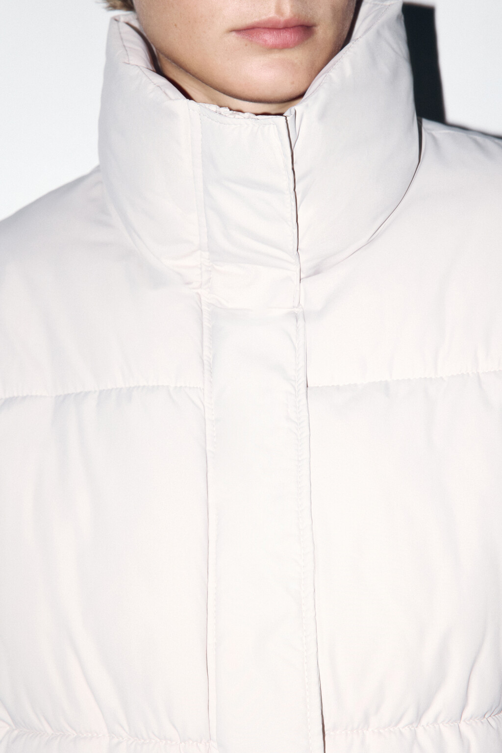Куртка oversize стеганая с воротником-стойкой - цвет бежевый - 7