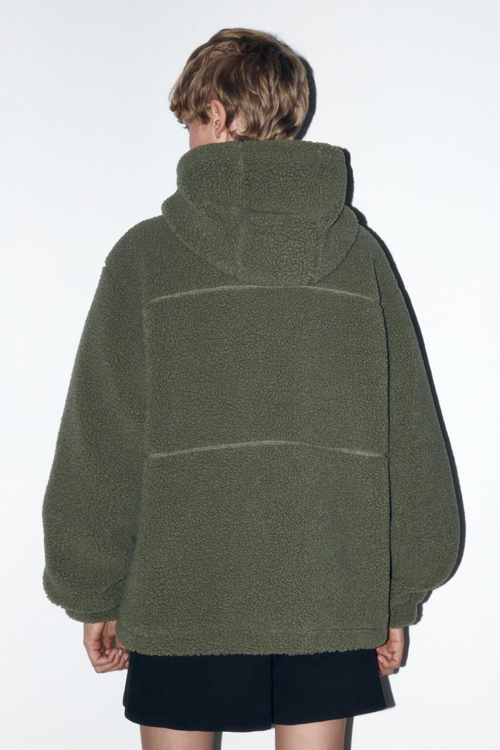 Куртка из искусственного меха с вельветовыми карманами - цвет зеленый - 5