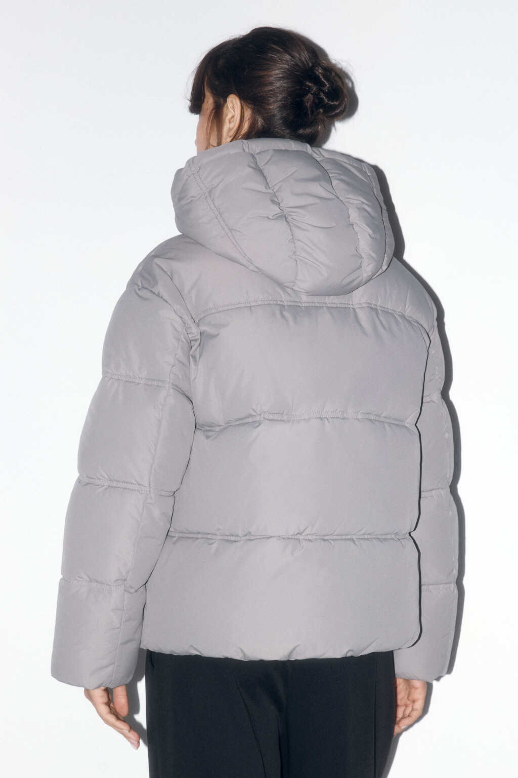 Куртка стеганая утепленная с капюшоном - цвет зеленый - 4