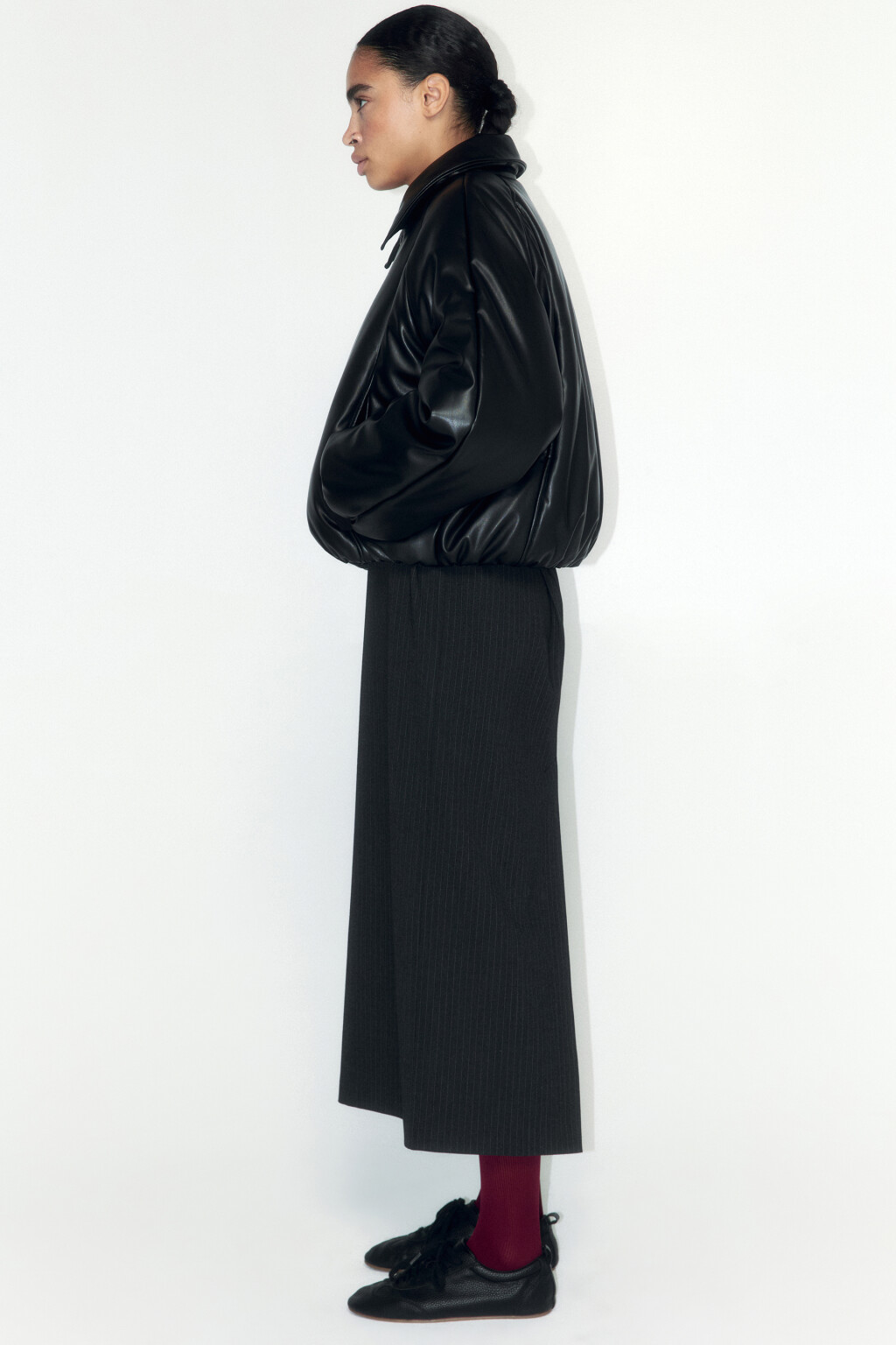 Куртка oversize из искусственной кожи - цвет черный - 5