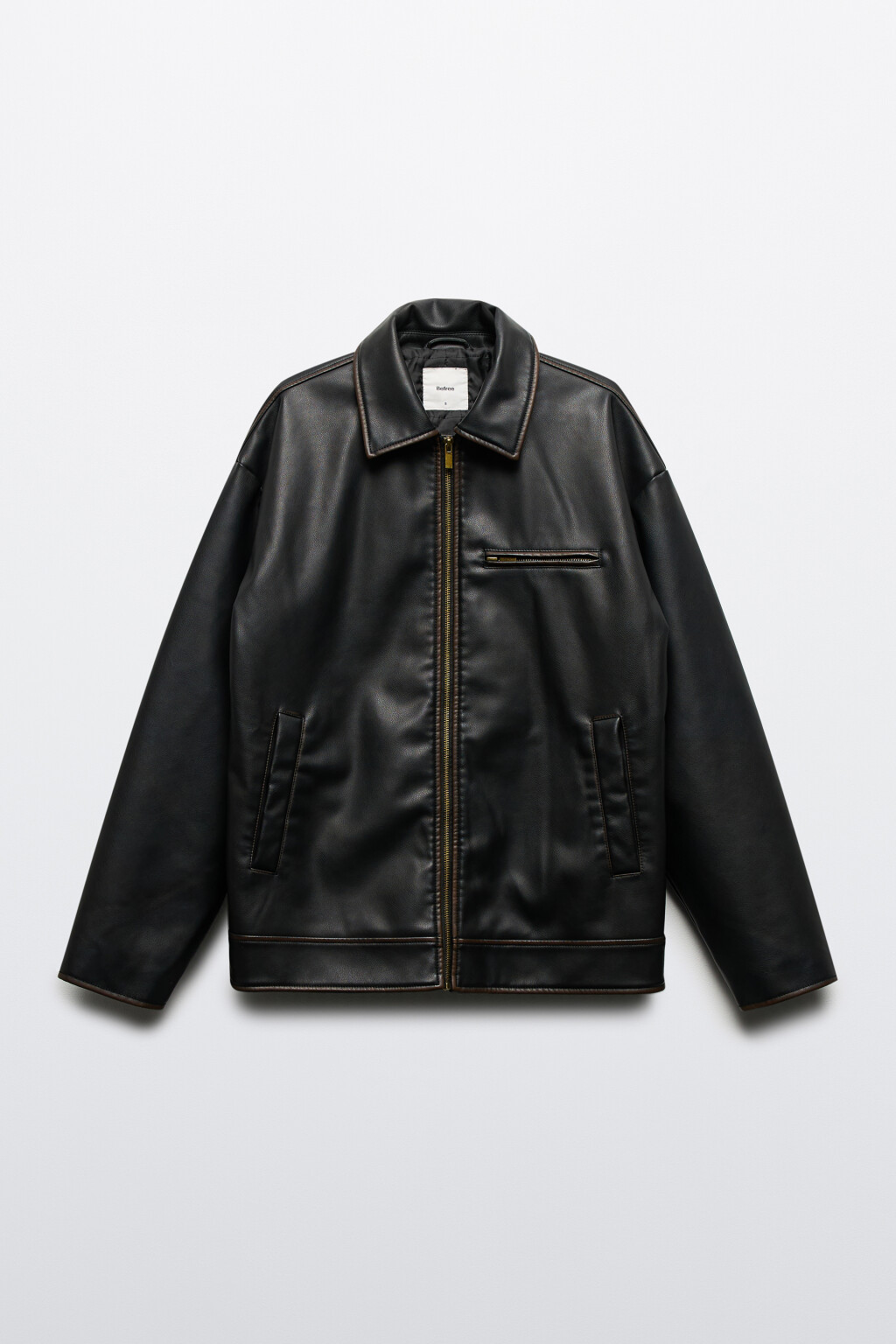 Куртка утепленная из искусственной кожи - цвет коричневый - 10