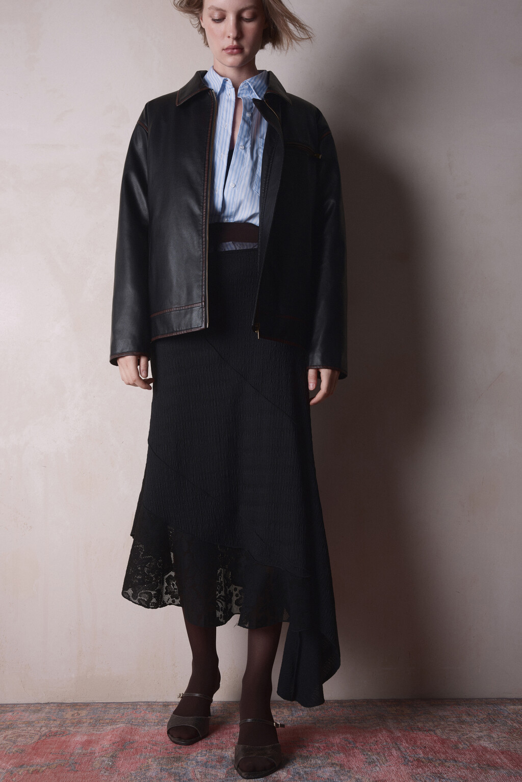 Куртка утепленная из искусственной кожи - цвет коричневый - 9