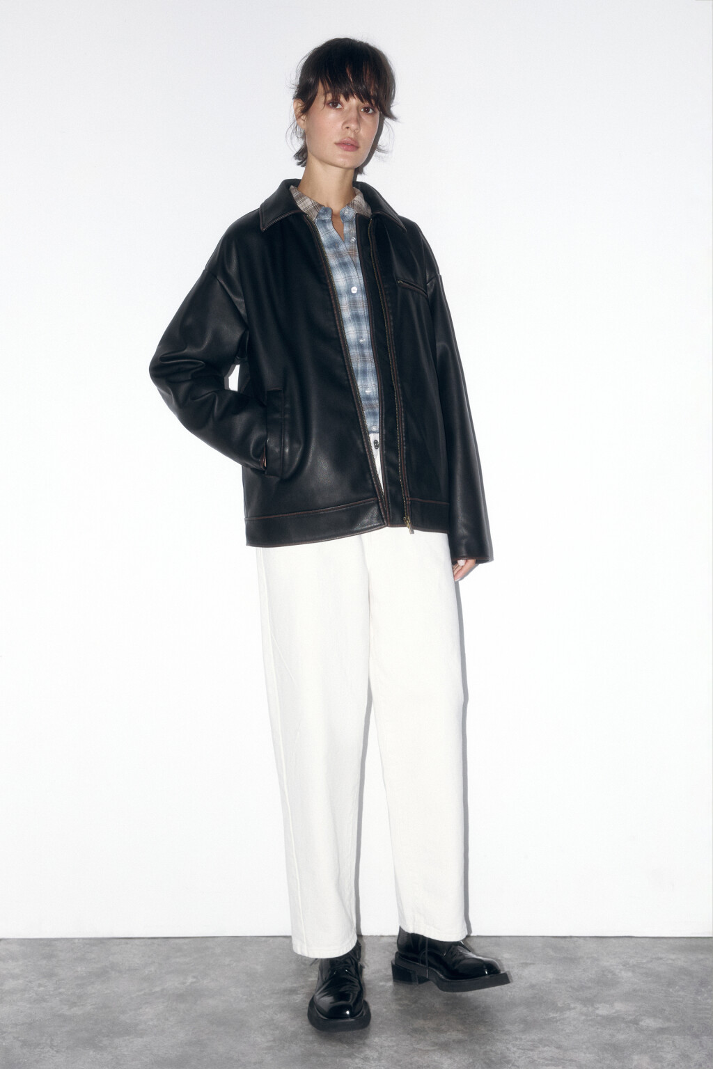 Куртка утепленная из искусственной кожи - цвет коричневый - 5