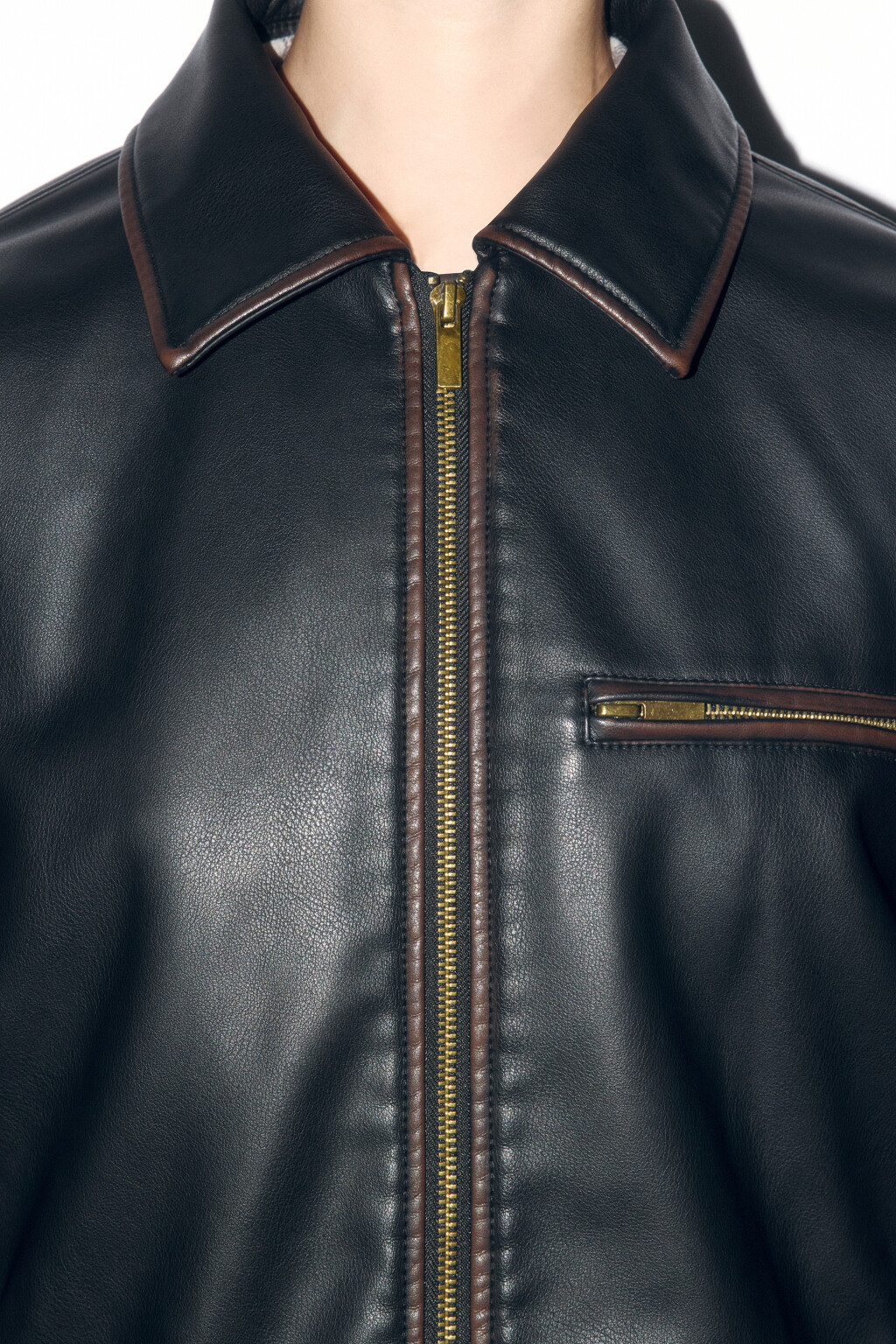 Куртка утепленная из искусственной кожи - цвет коричневый - 7