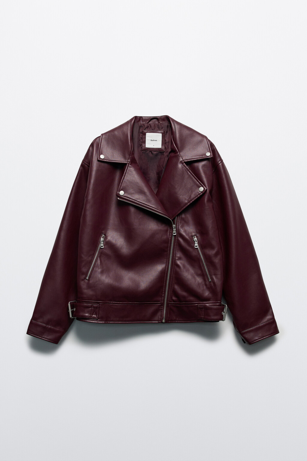 Куртка-косуха из искусственной кожи - цвет бордовый - 11