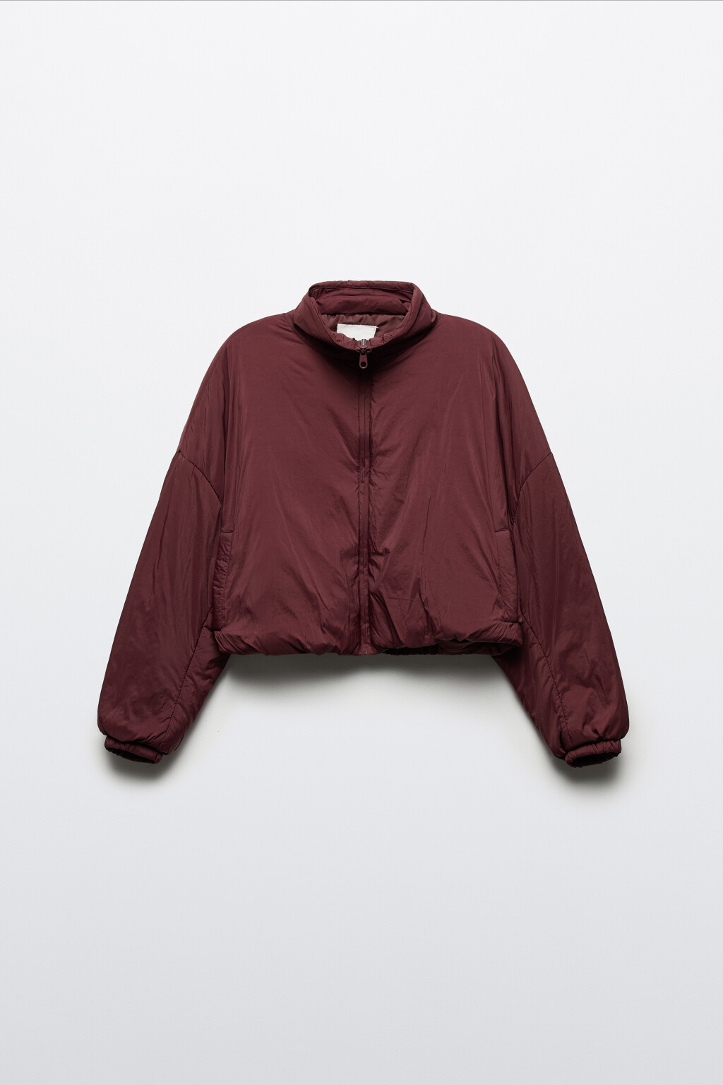 Куртка-олимпийка oversize спортивная с утеплением - цвет бордовый - 10