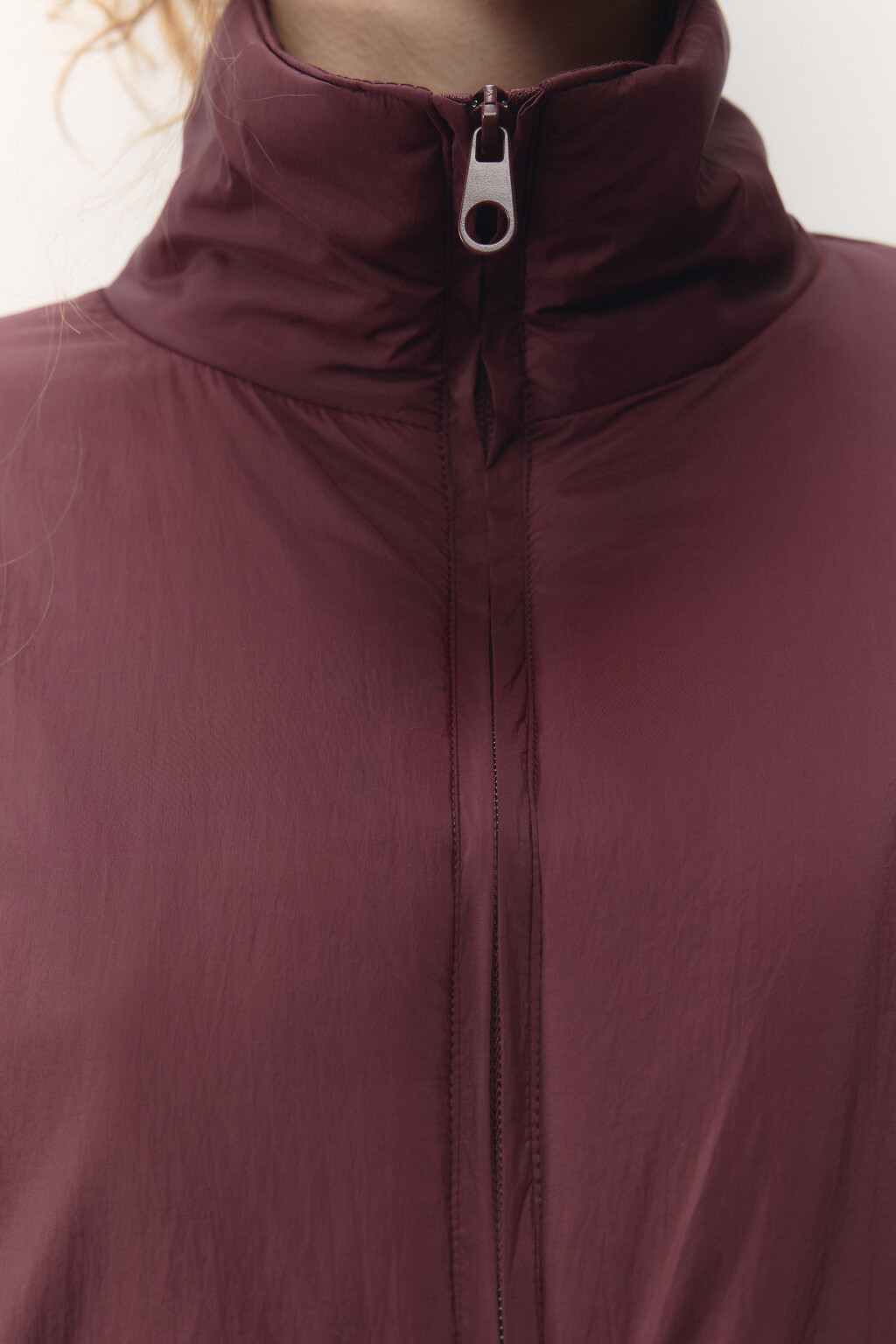 Куртка-олимпийка oversize спортивная с утеплением - цвет бордовый - 7