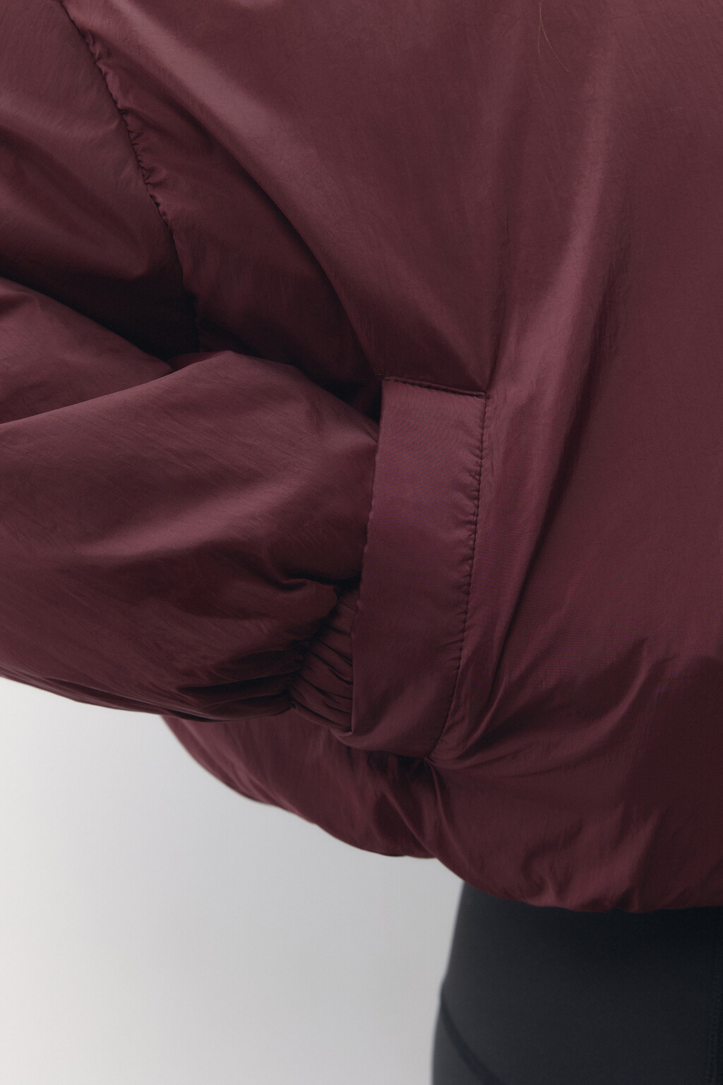 Куртка-олимпийка oversize спортивная с утеплением - цвет бордовый - 8