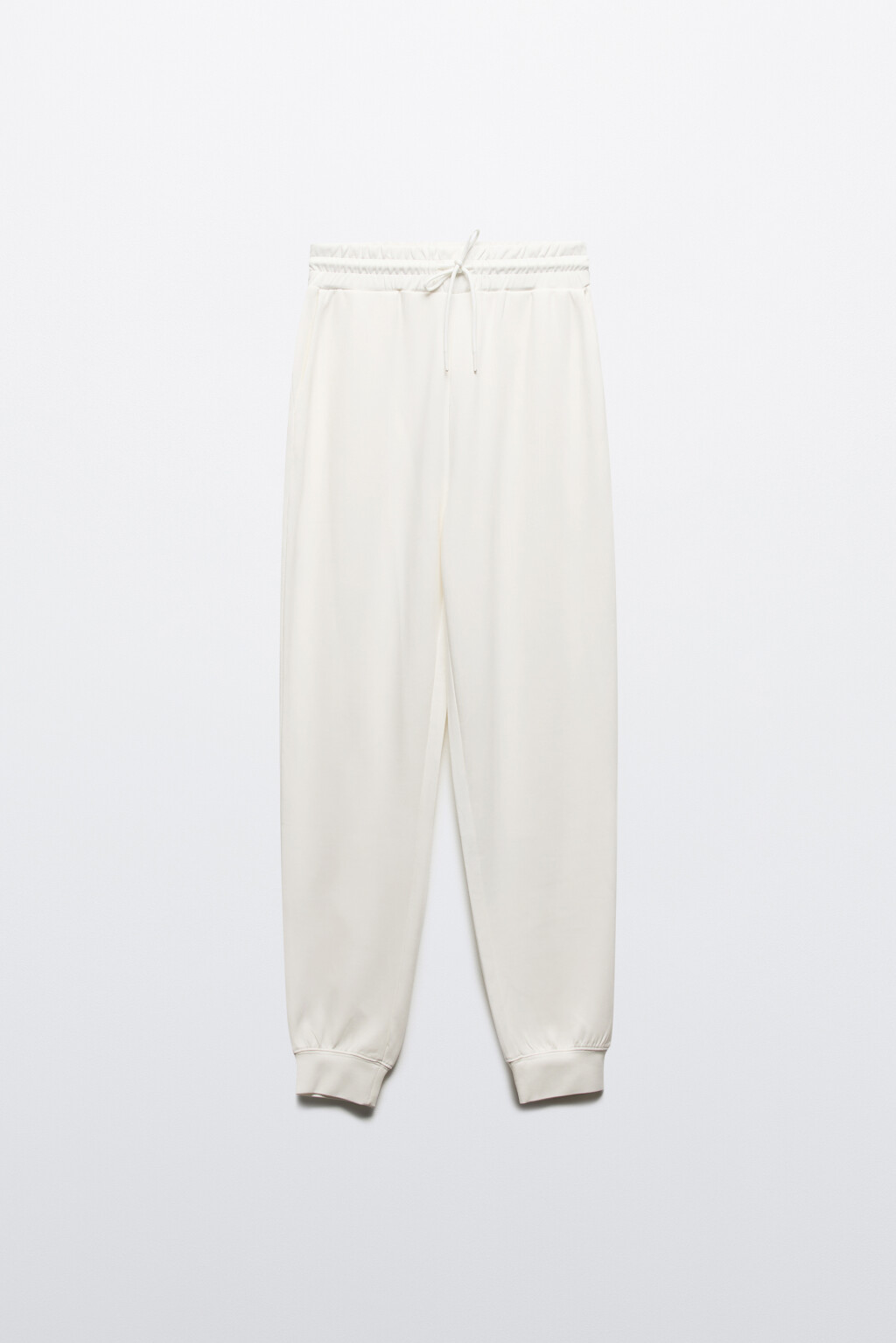 Брюки-джоггеры спортивные с поясом на завязках - цвет ванильный - 9