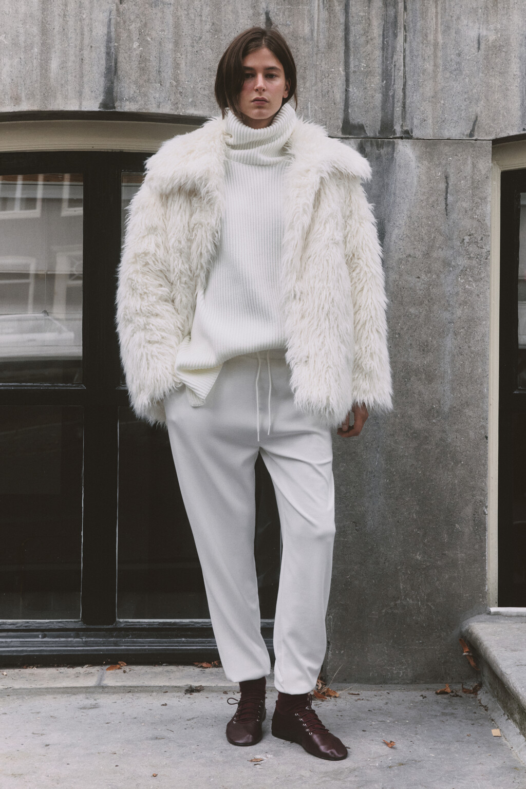 Брюки-джоггеры спортивные с поясом на завязках - цвет ванильный - 8