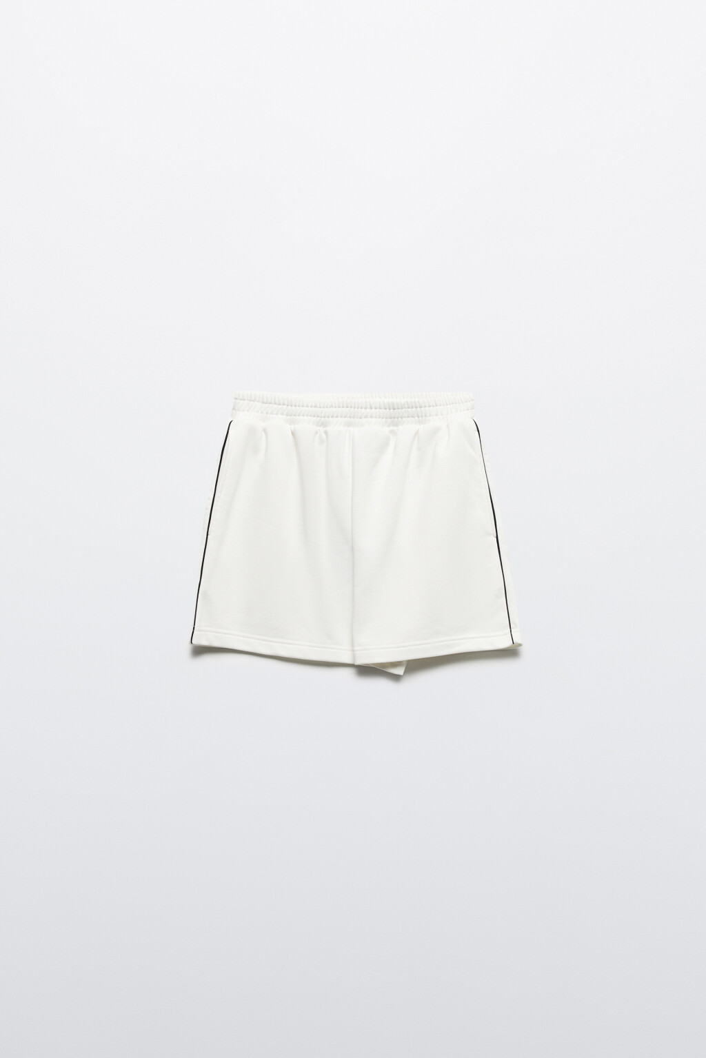 Шорты из футера спортивные с лампасами - цвет ванильный - 9