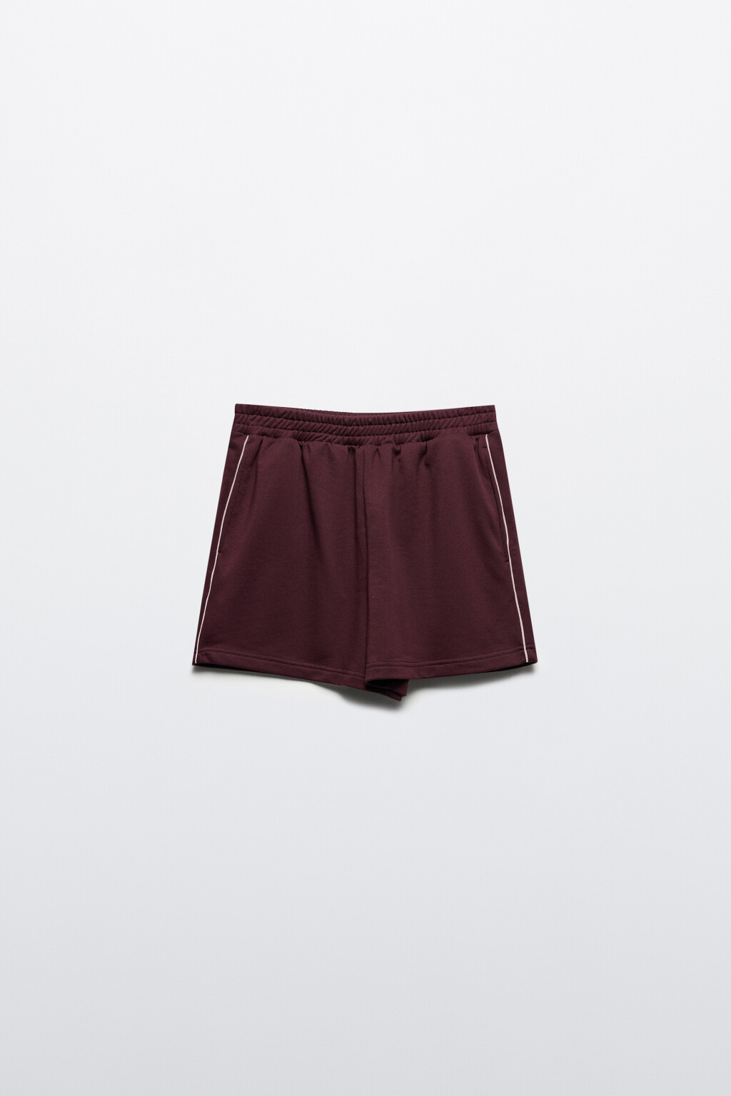 Шорты из футера спортивные с лампасами - цвет бордовый - 8