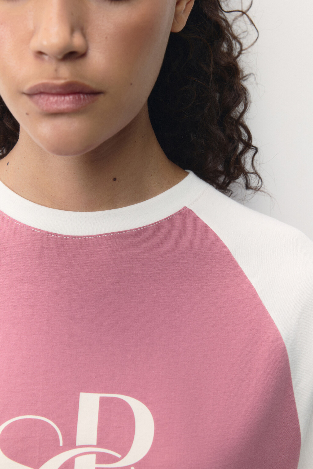 Футболка oversize спортивная с принтом - цвет розовый - 8