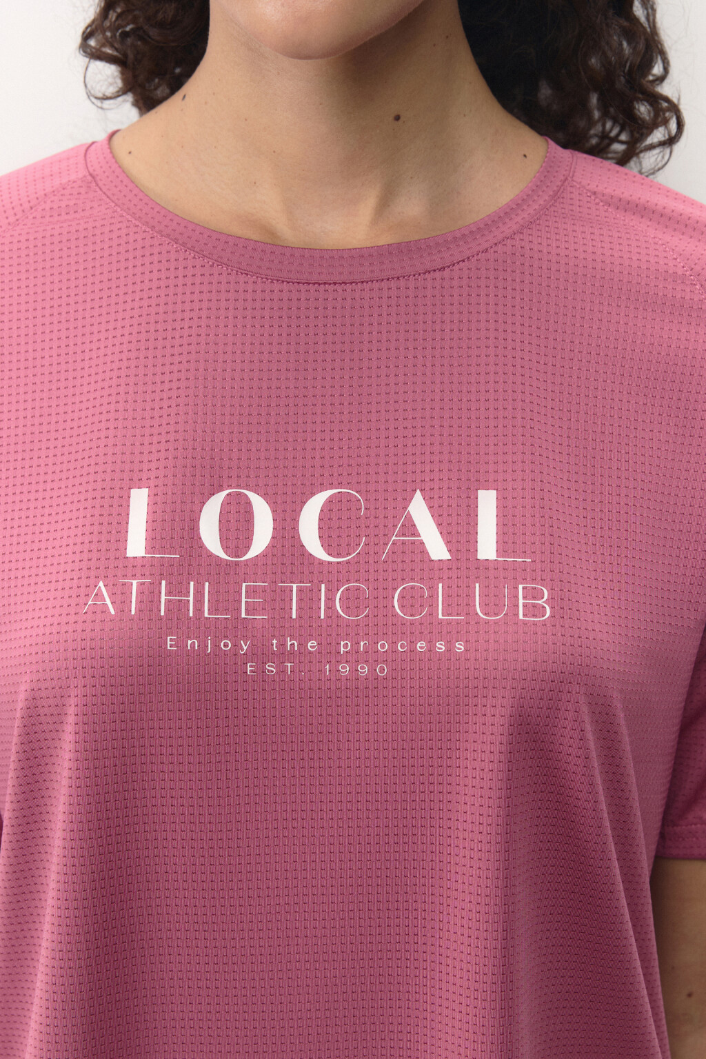 Футболка спортивная сетчатая с принтом - цвет розовый - 7