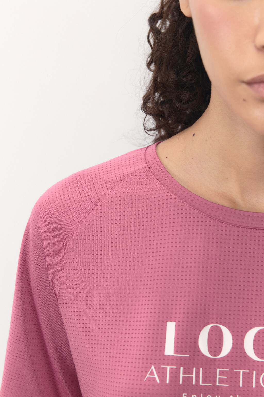 Футболка спортивная сетчатая с принтом - цвет розовый - 8