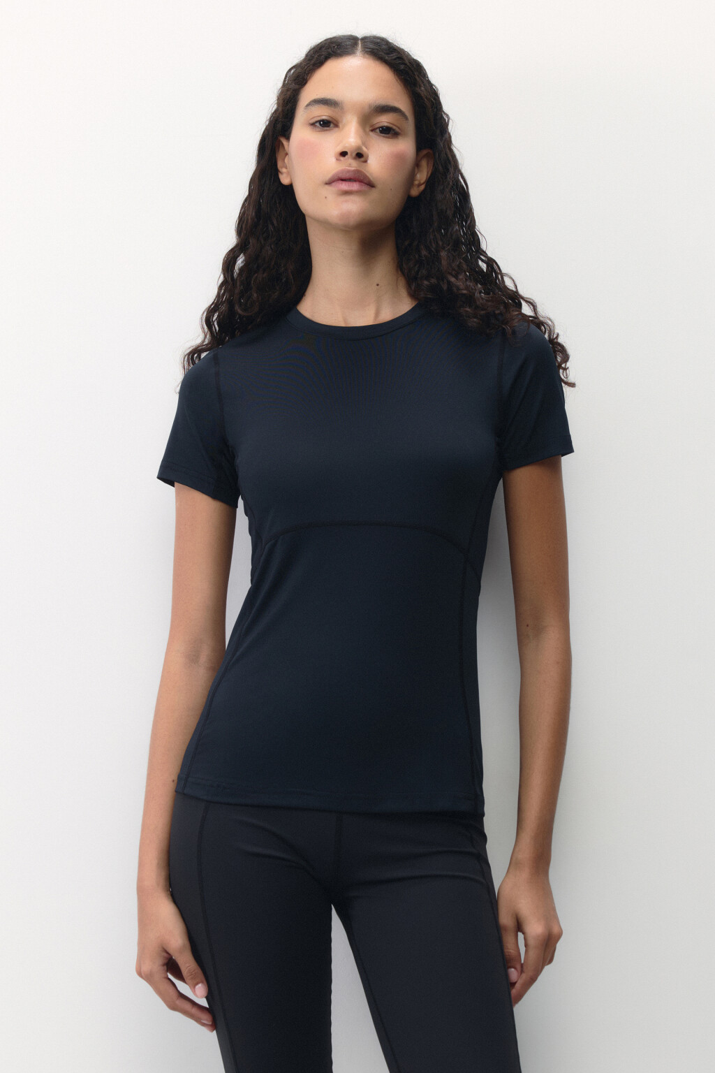 Футболка спортивная из эластичной ткани - цвет черный - 3