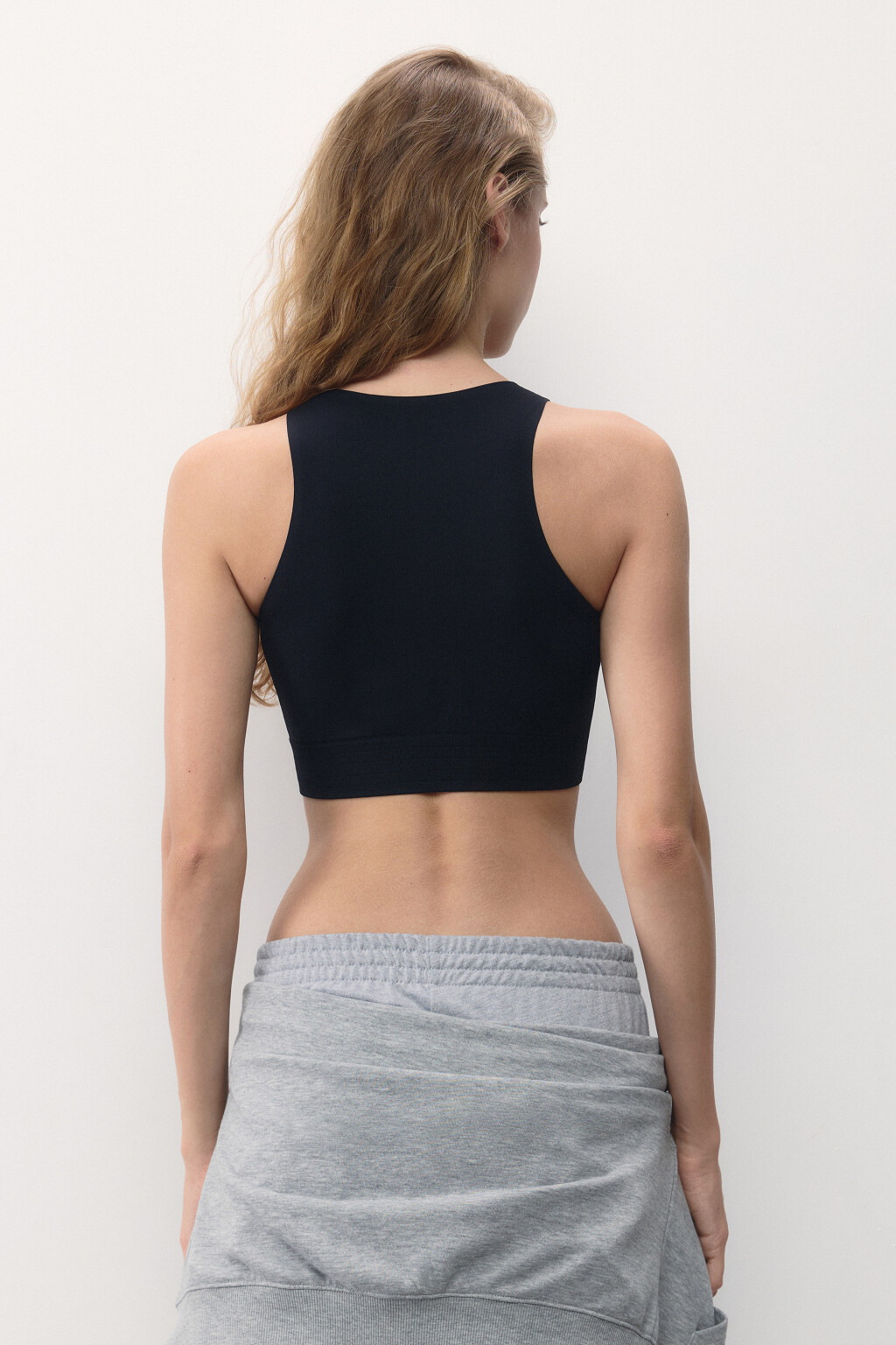 Майка-топ спортивная бесшовная с принтом - цвет черный - 5