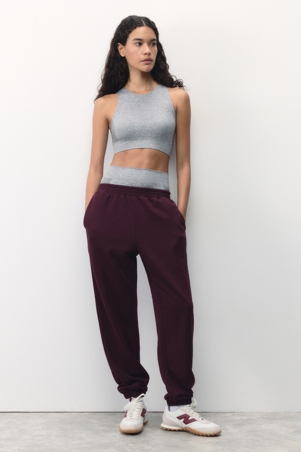 Топ-майка спортивный бесшовный - цвет серый - 5