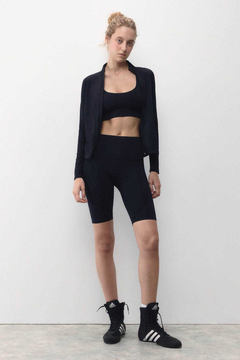 Лонгслив спортивный облегающий на молнии - цвет черный - 6