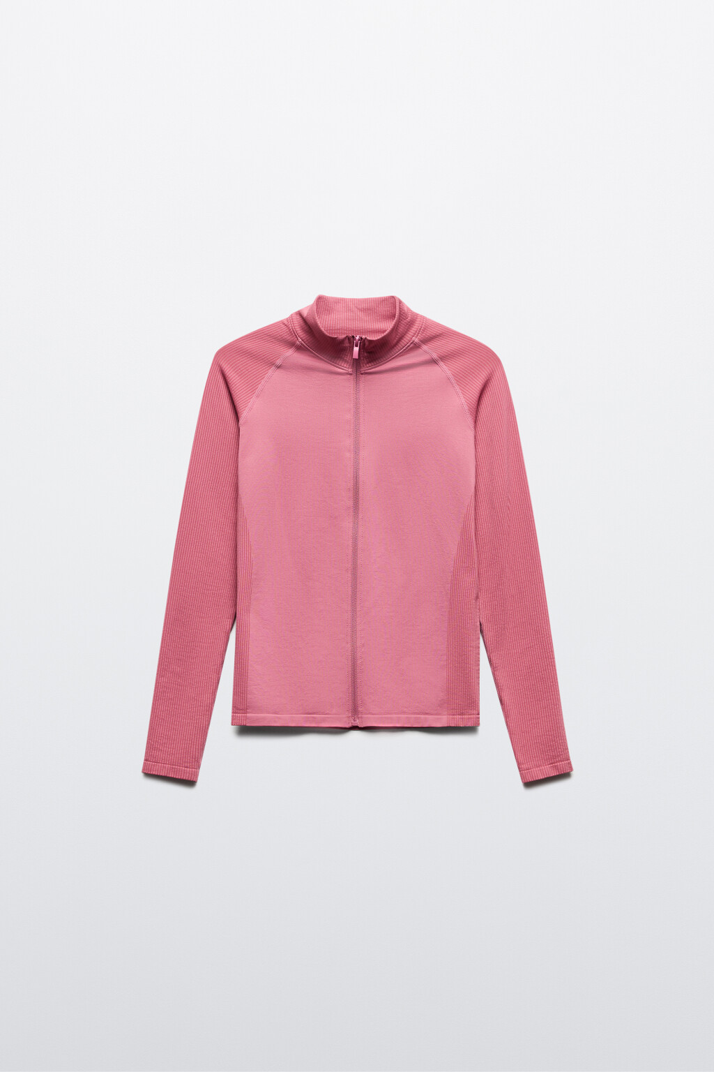 Лонгслив спортивный облегающий на молнии - цвет розовый - 9